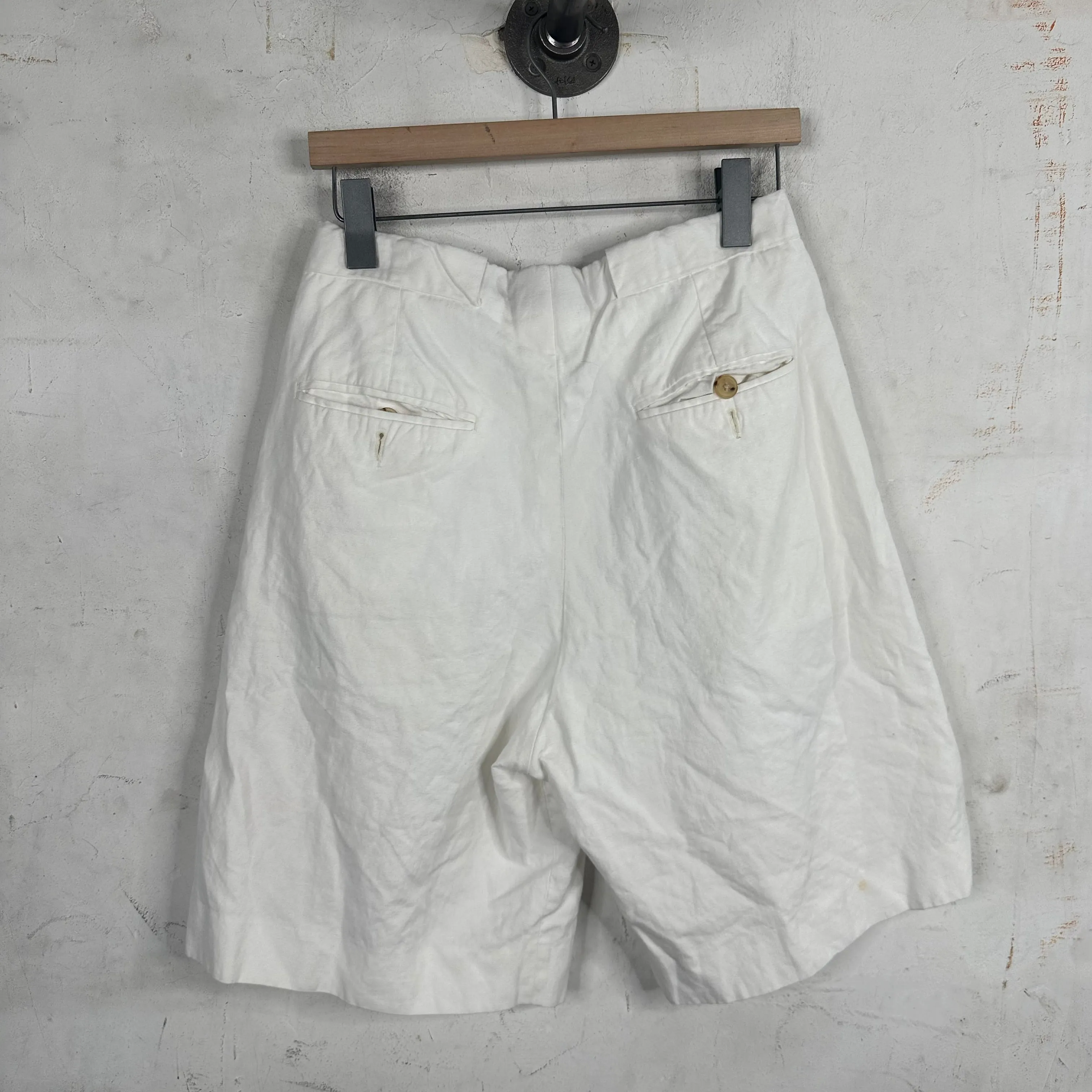 B  Pleated White Shorts