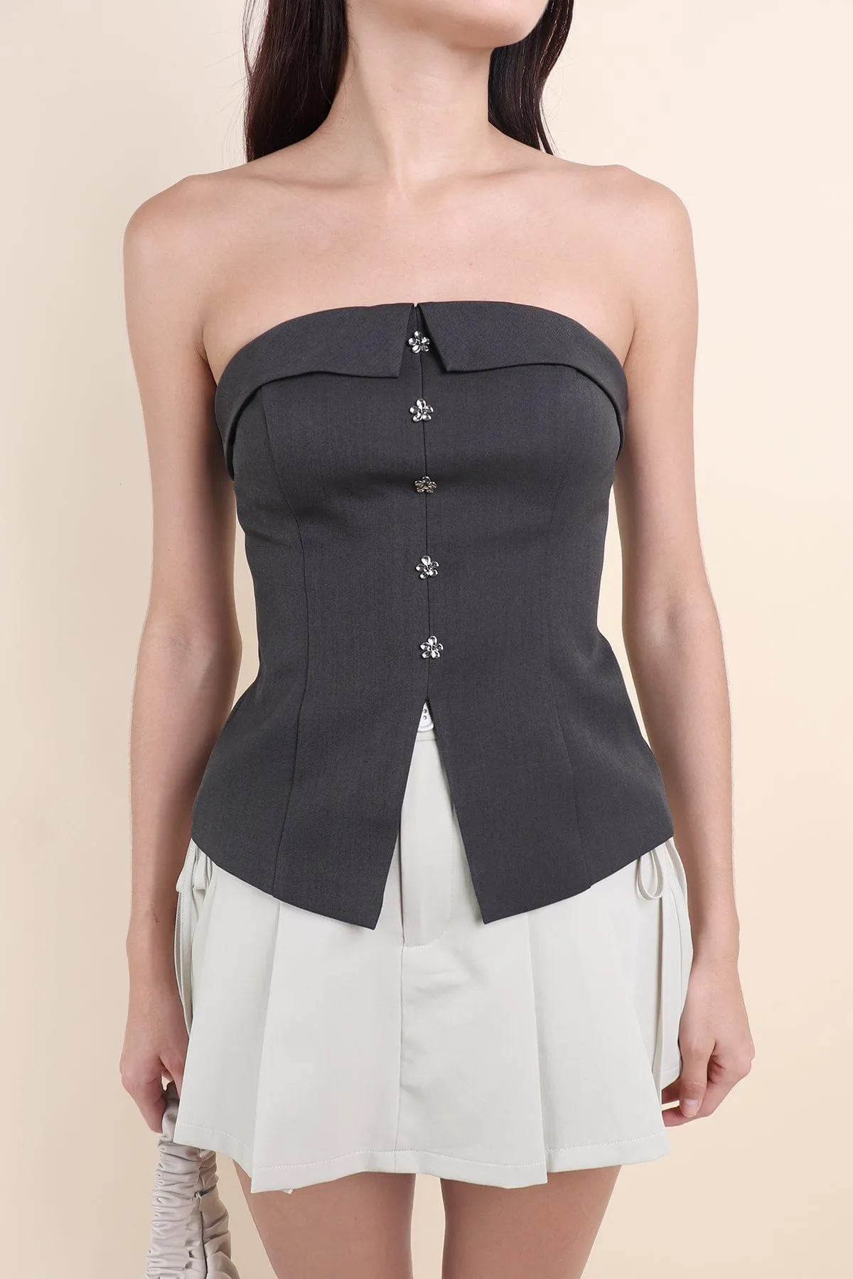 BAILEY FLAP TUBE TOP IN GUN BLACK