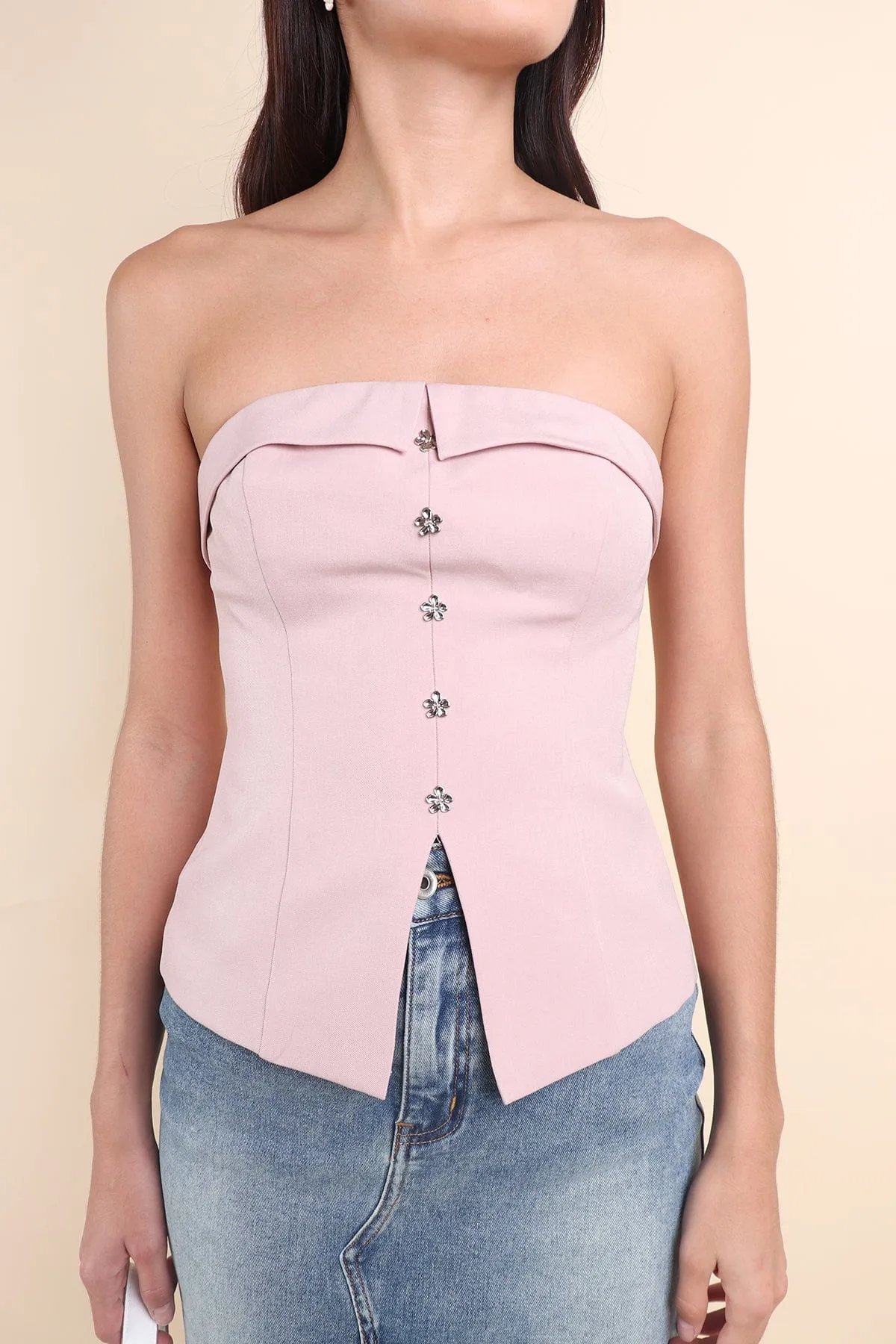 BAILEY FLAP TUBE TOP IN PINK