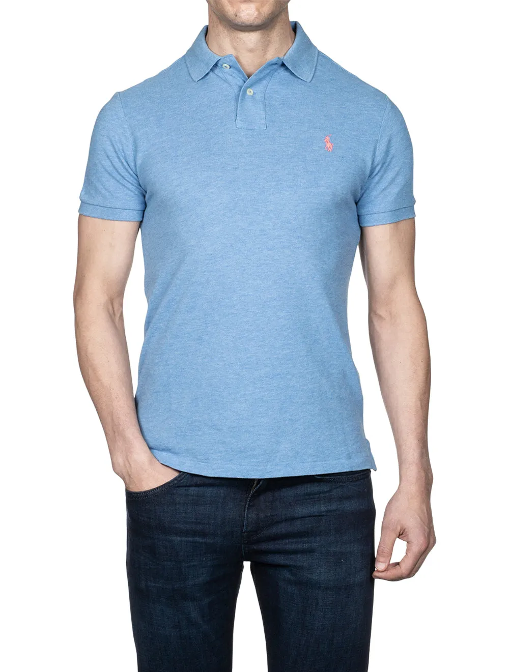 Basic Mesh Polo Shirt Soft Royal Heather