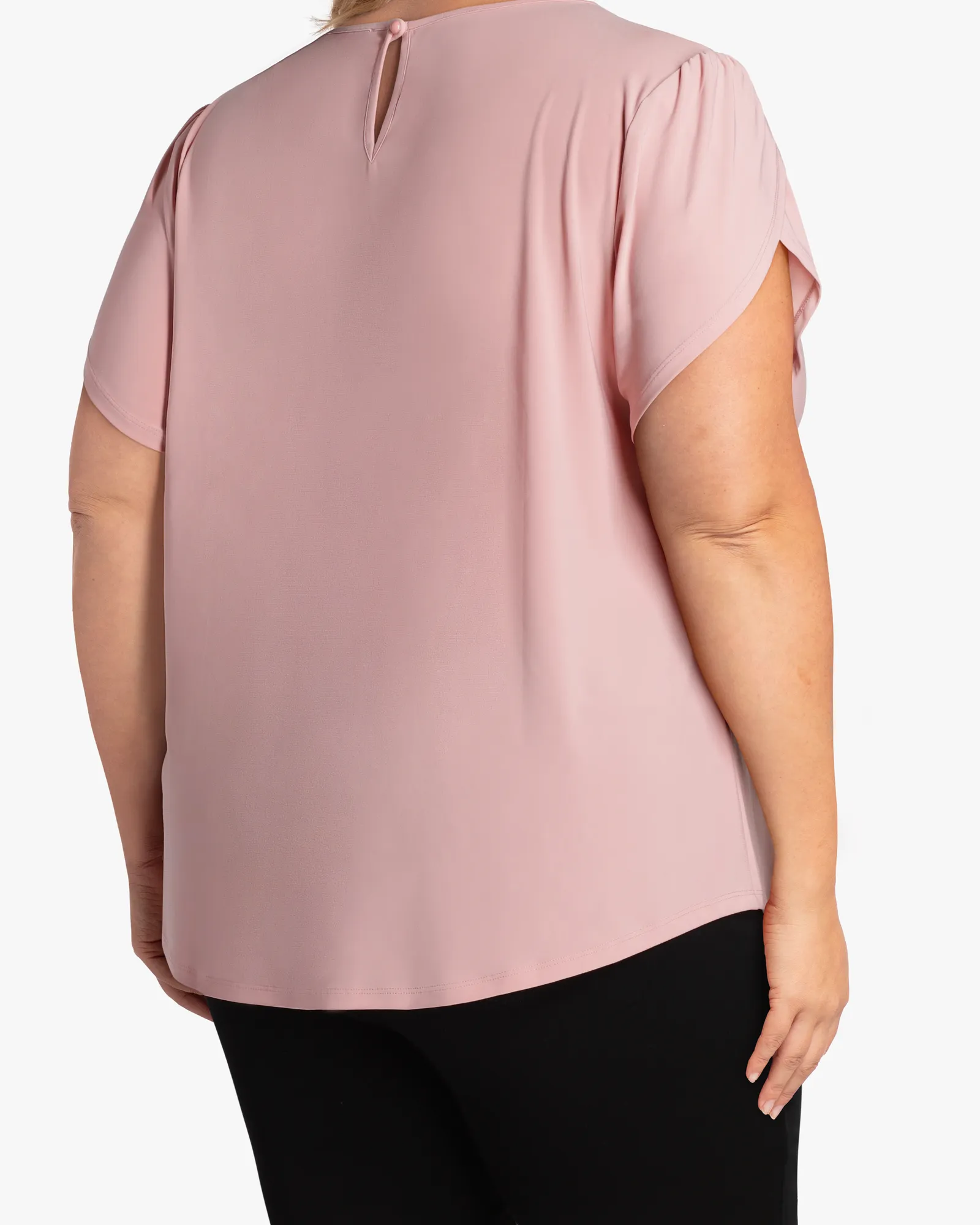 Beth Flutter-Sleeve Top | Pink