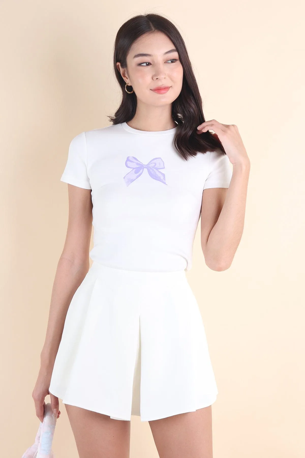 BON BON RIBBON TEE IN LILAC