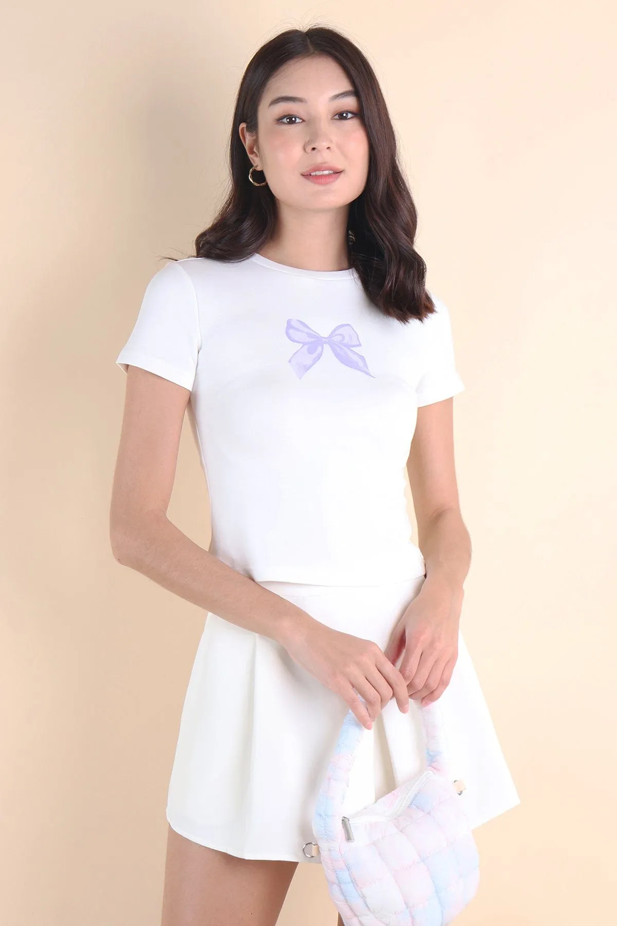 BON BON RIBBON TEE IN LILAC