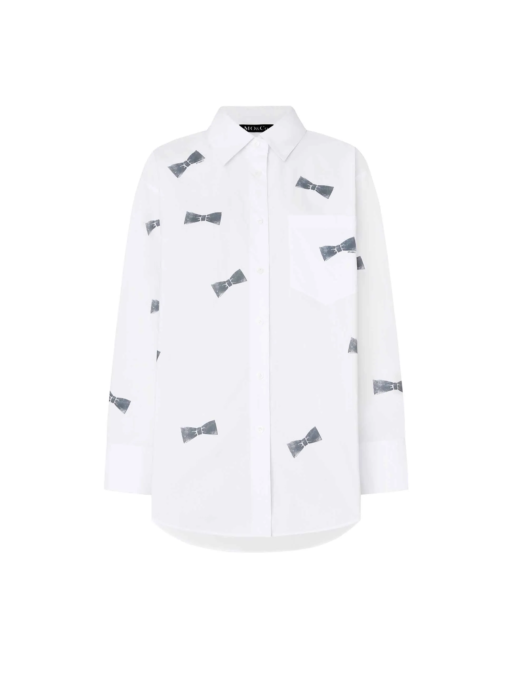 Bowknot Pattern Cotton Shirt