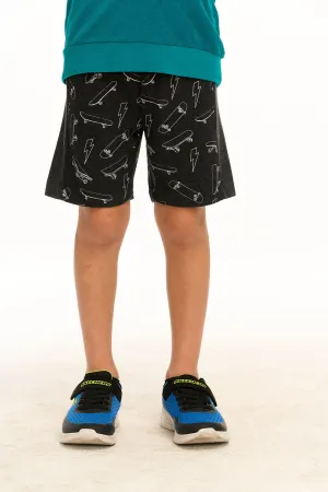 Boys Skateboard and Lightning Bolts Shorts