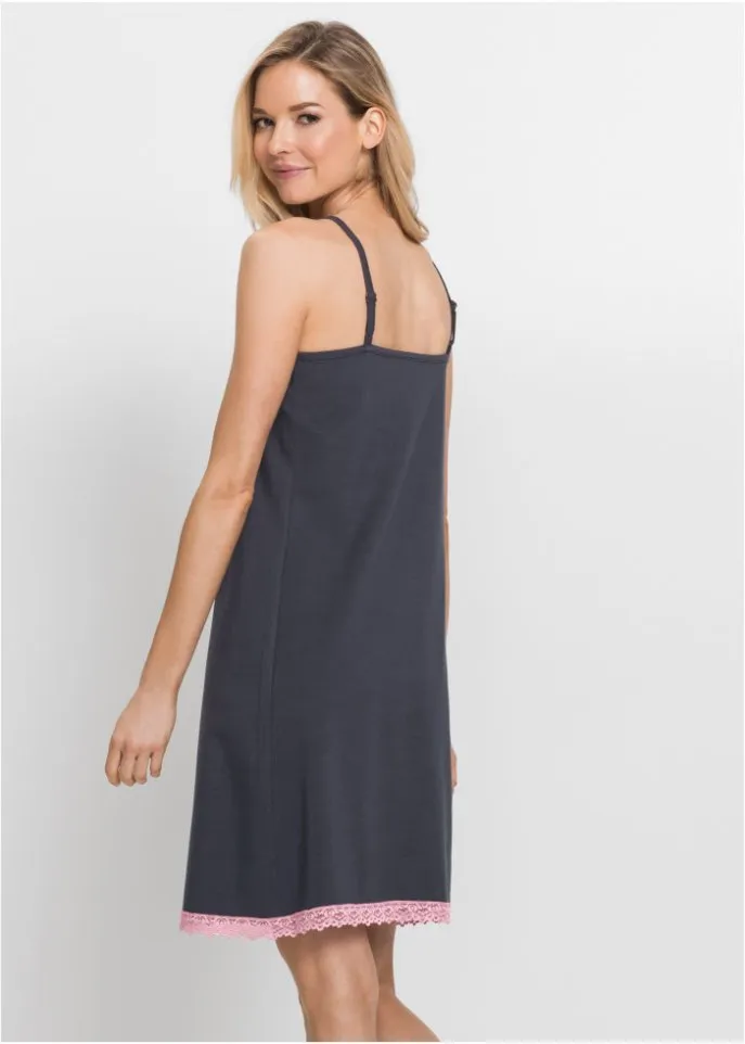 Bpc Selection spaghetti nightgown, gray