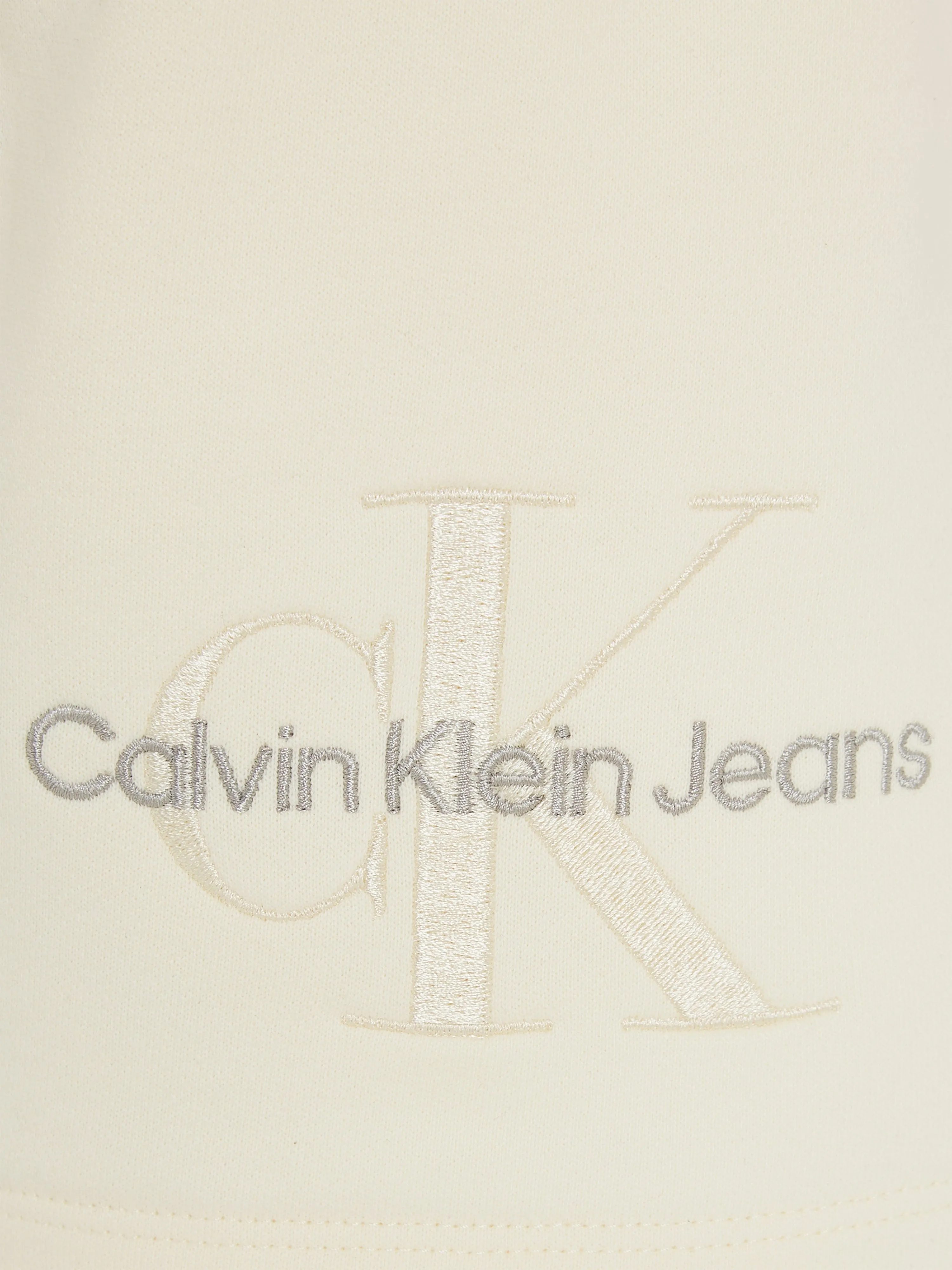 Calvin Klein Girls Monogram Embroidered Shorts in Beige