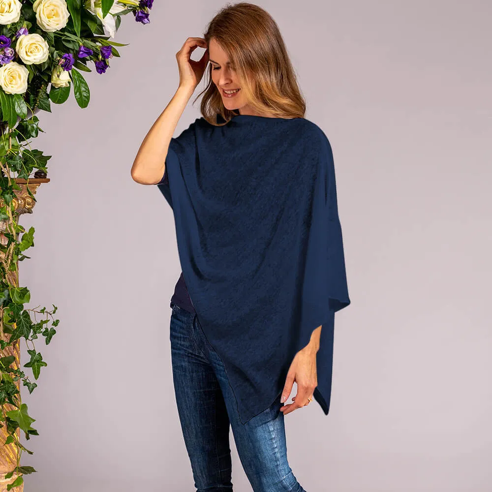 Capri Blue Linen Poncho