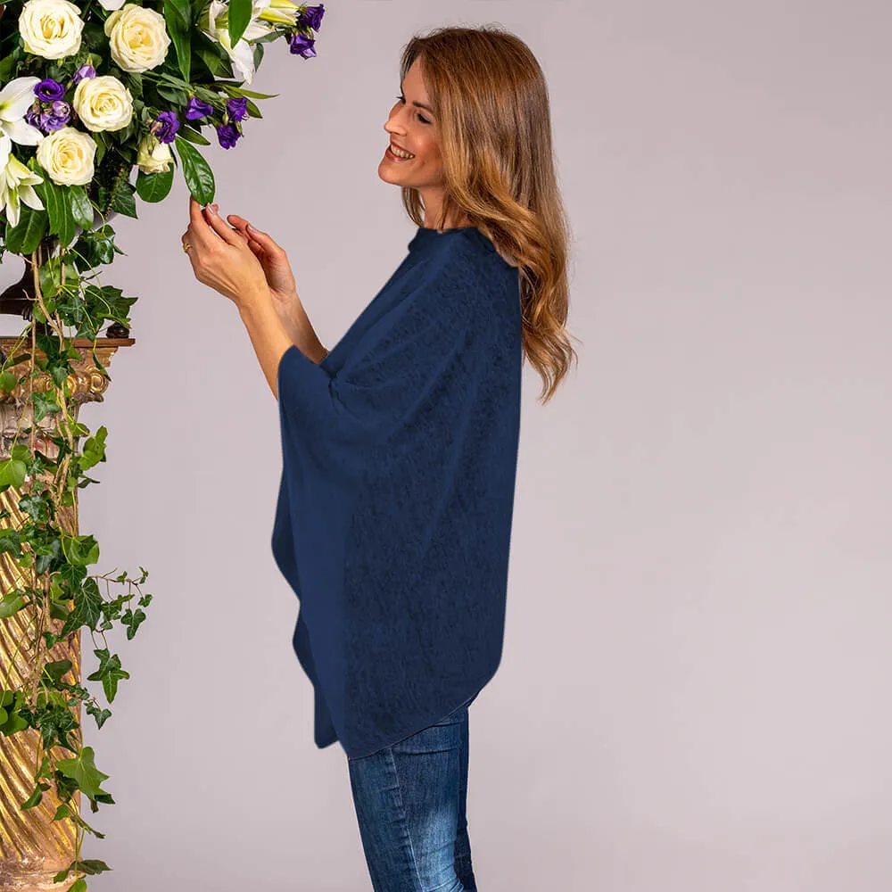 Capri Blue Linen Poncho