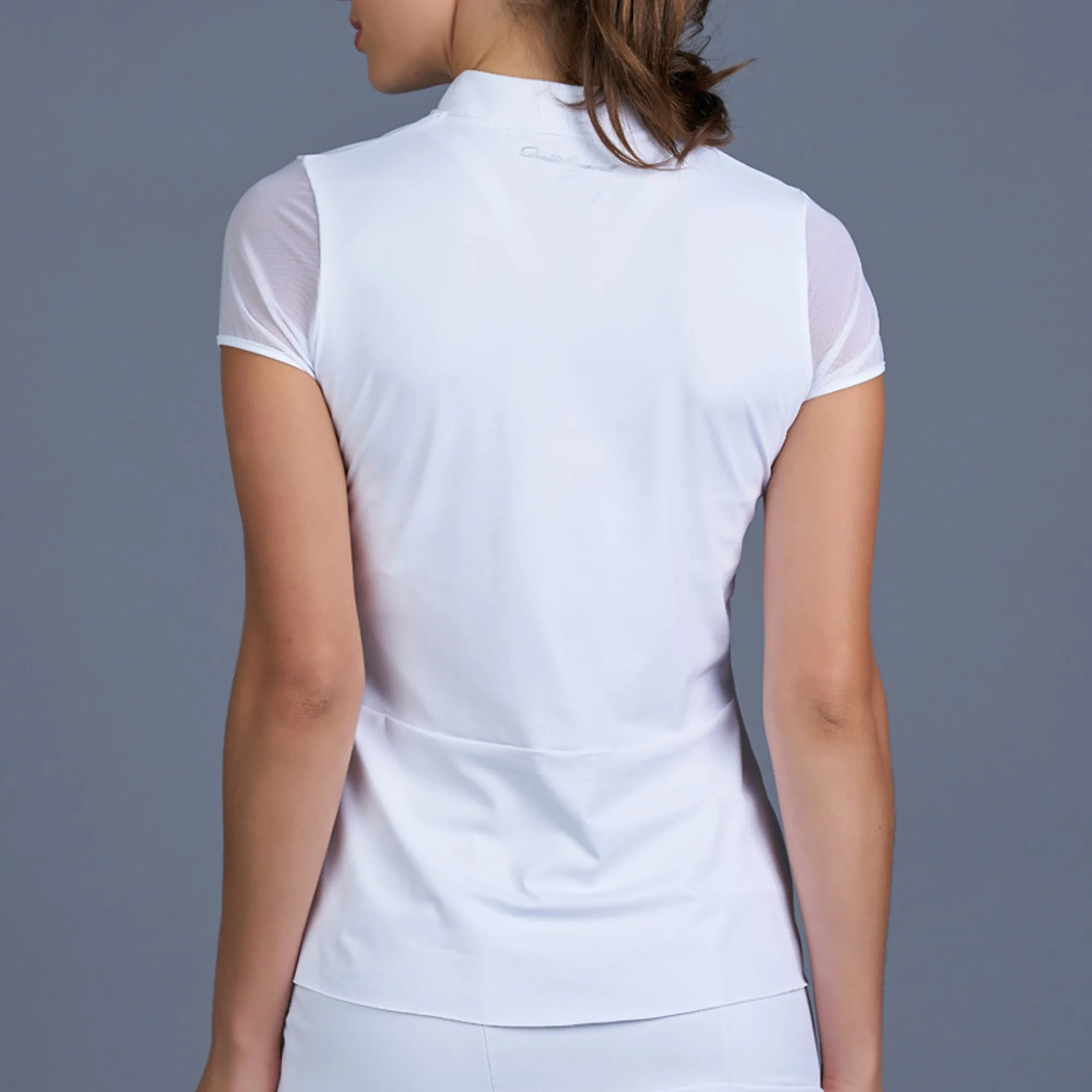 Classic Cap-Sleeve Collar Top (white)