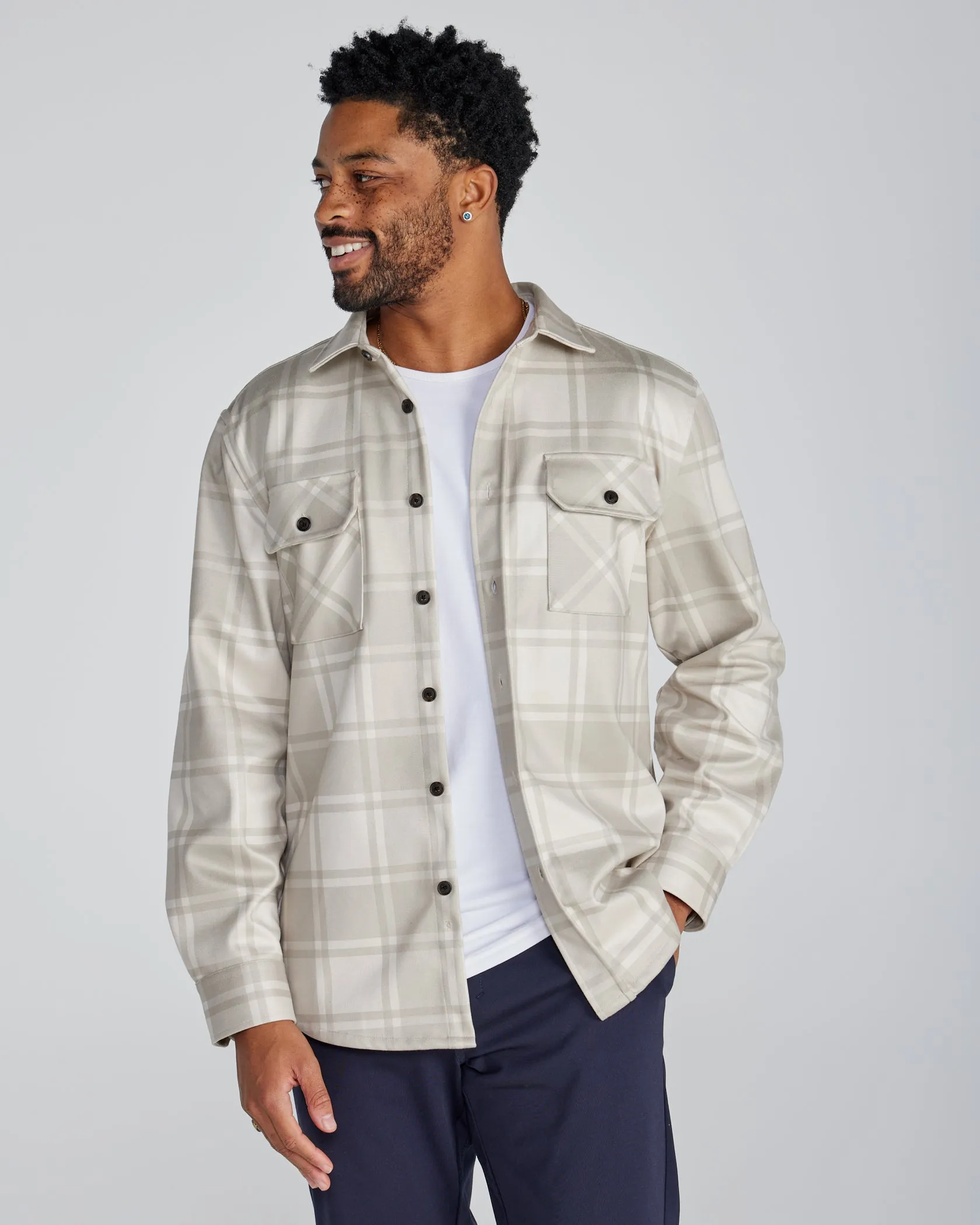 Coastal Overshirt - Grid Plaid