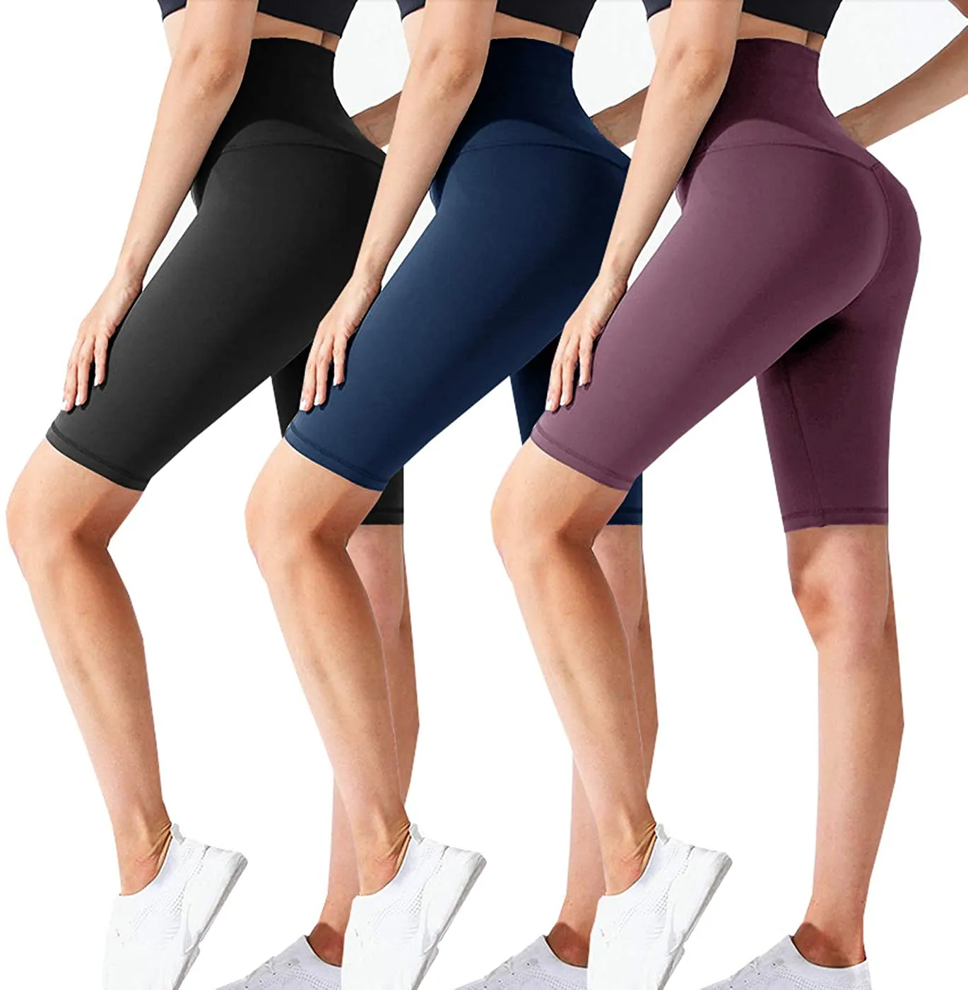 CTHH 3 Pack Biker Shorts for Women-High Waisted Workout Running Athletic Shorts for Women Yoga Gym Womens Shorts