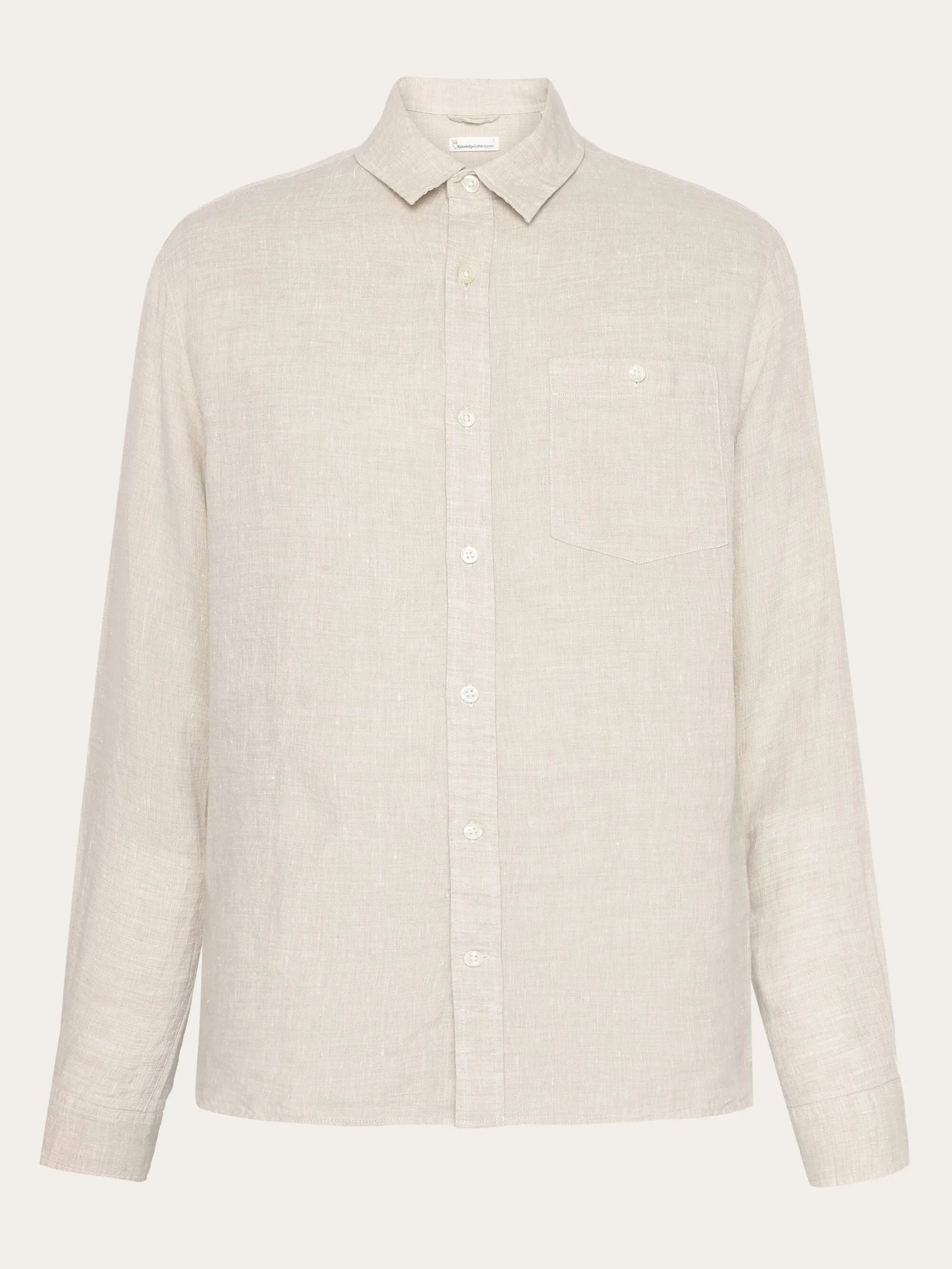 Custom fit linen shirt - Yarndyed - Light feather gray