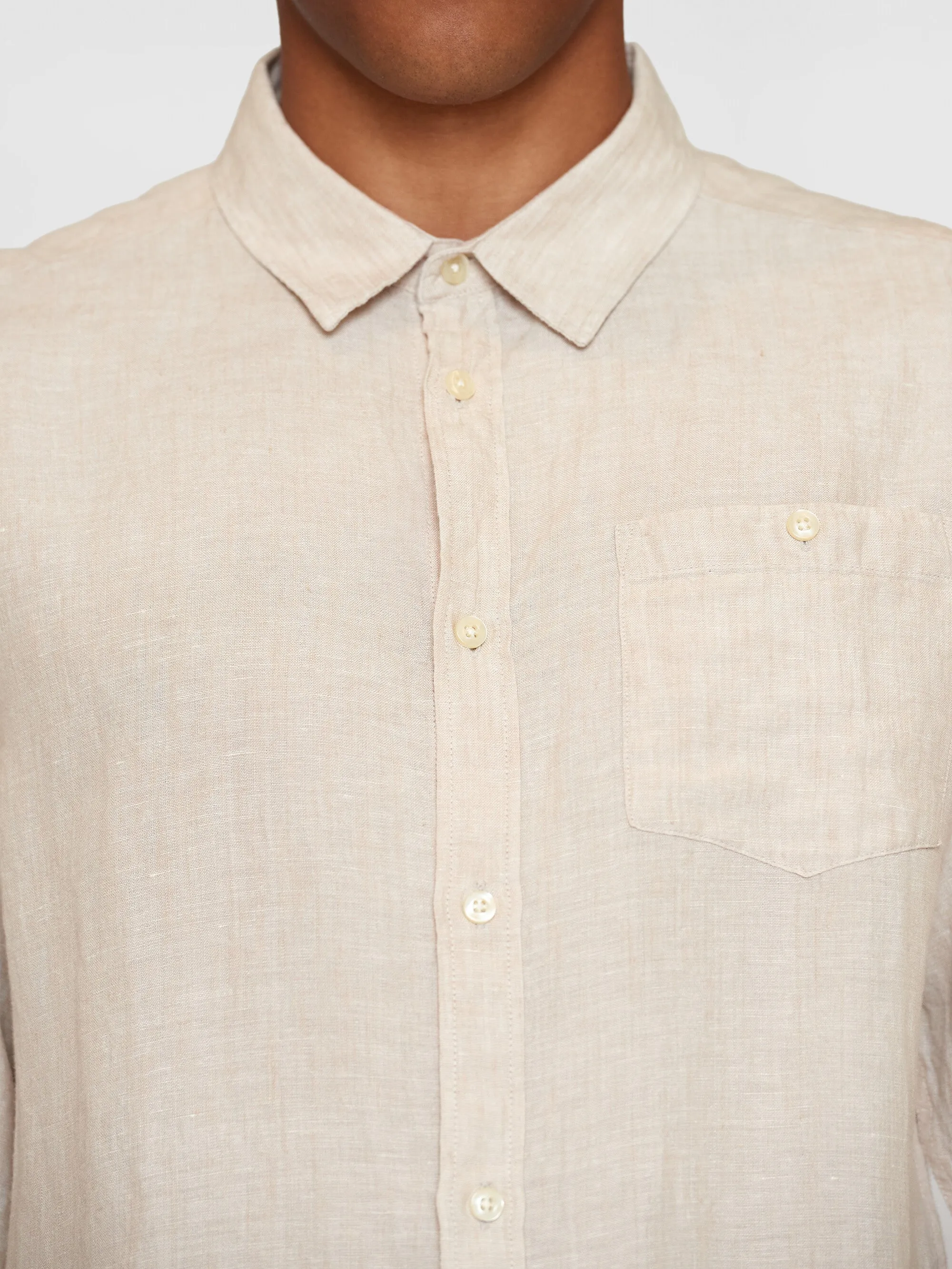 Custom fit linen shirt - Yarndyed - Light feather gray