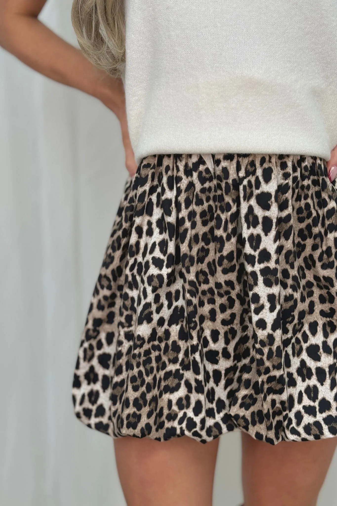 Erica Balloon Skirt In Leopard Print