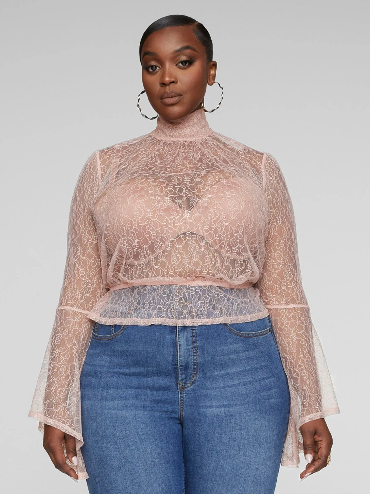 Fashion To Figure - Nicola Bell Sleeve Lace Top