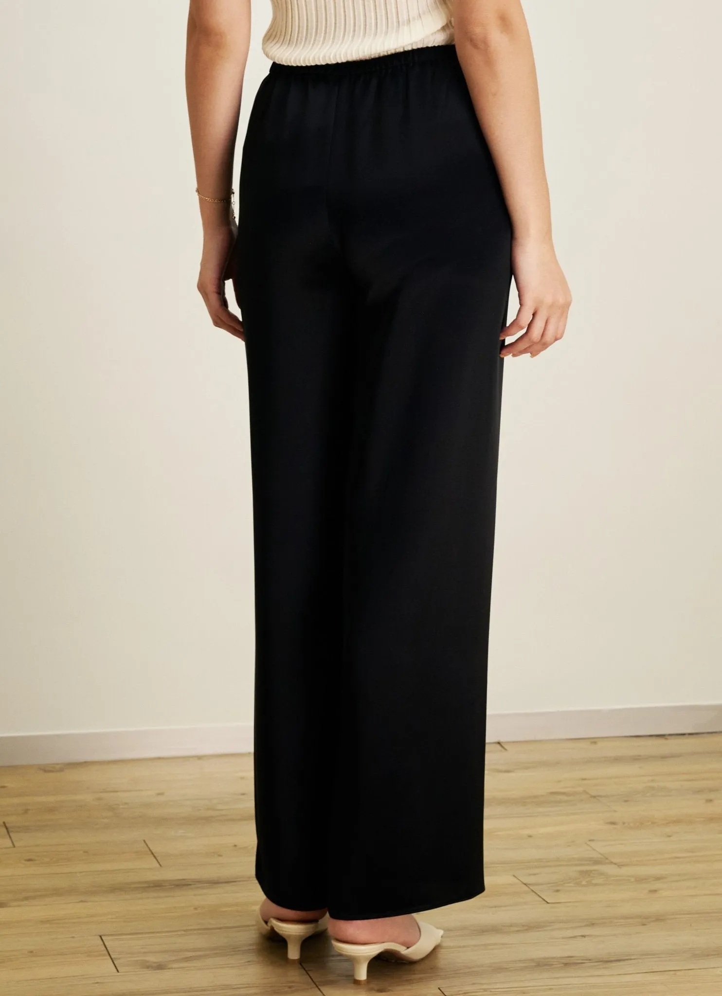 GALA drape wide pants (Black)