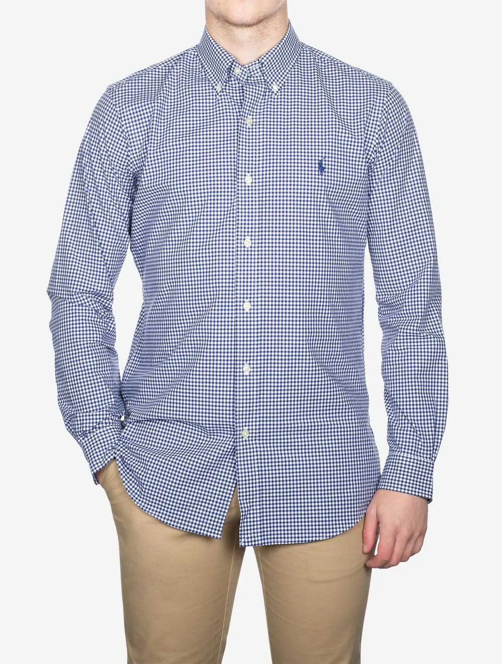 Gingham Long Sleeve Shirt Blue