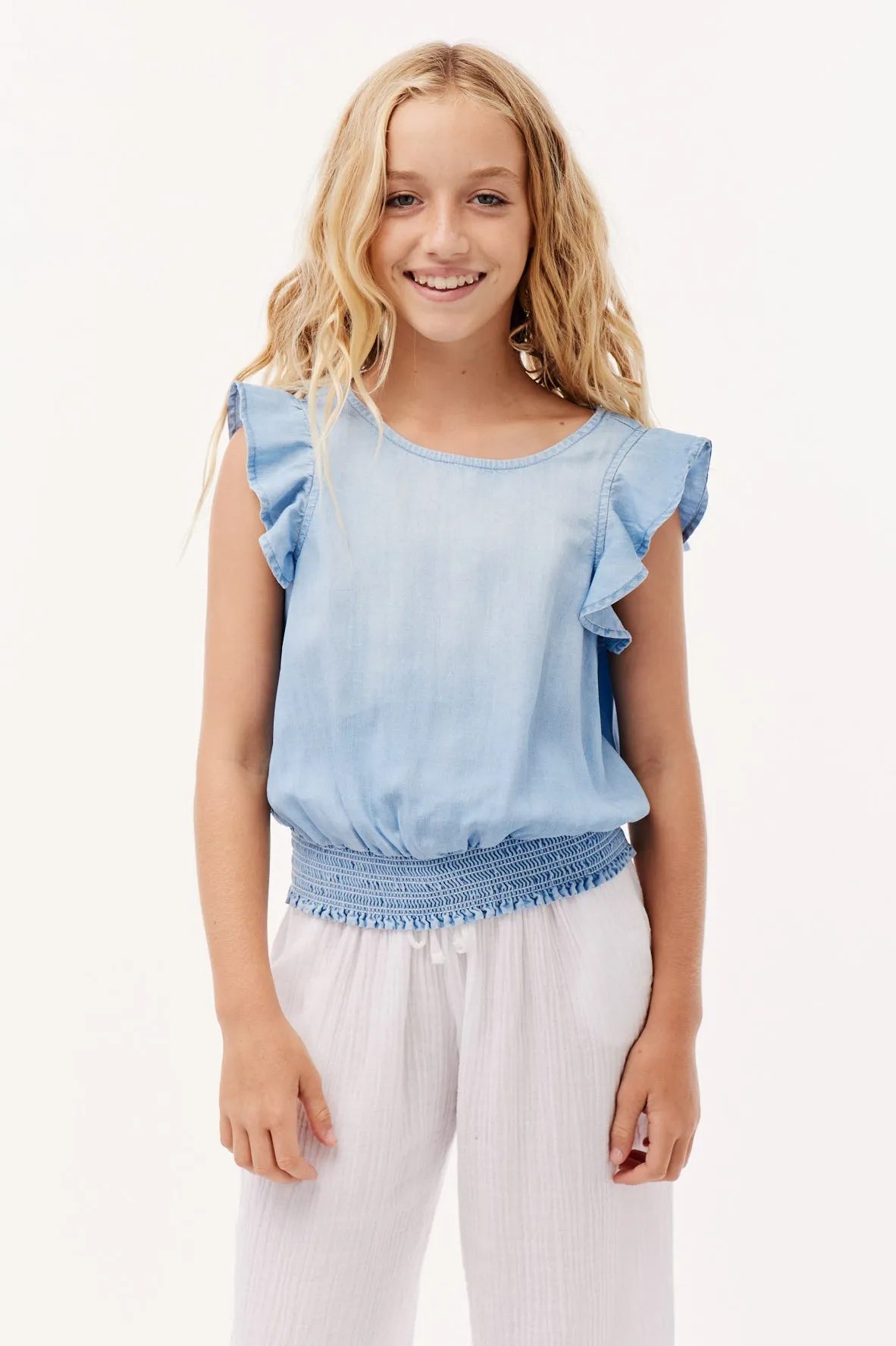 Girls Shirt Bella Dahl Flutter Sleeve