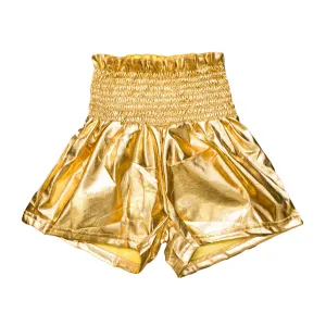 Gold Metallic Adult Swing Shorts