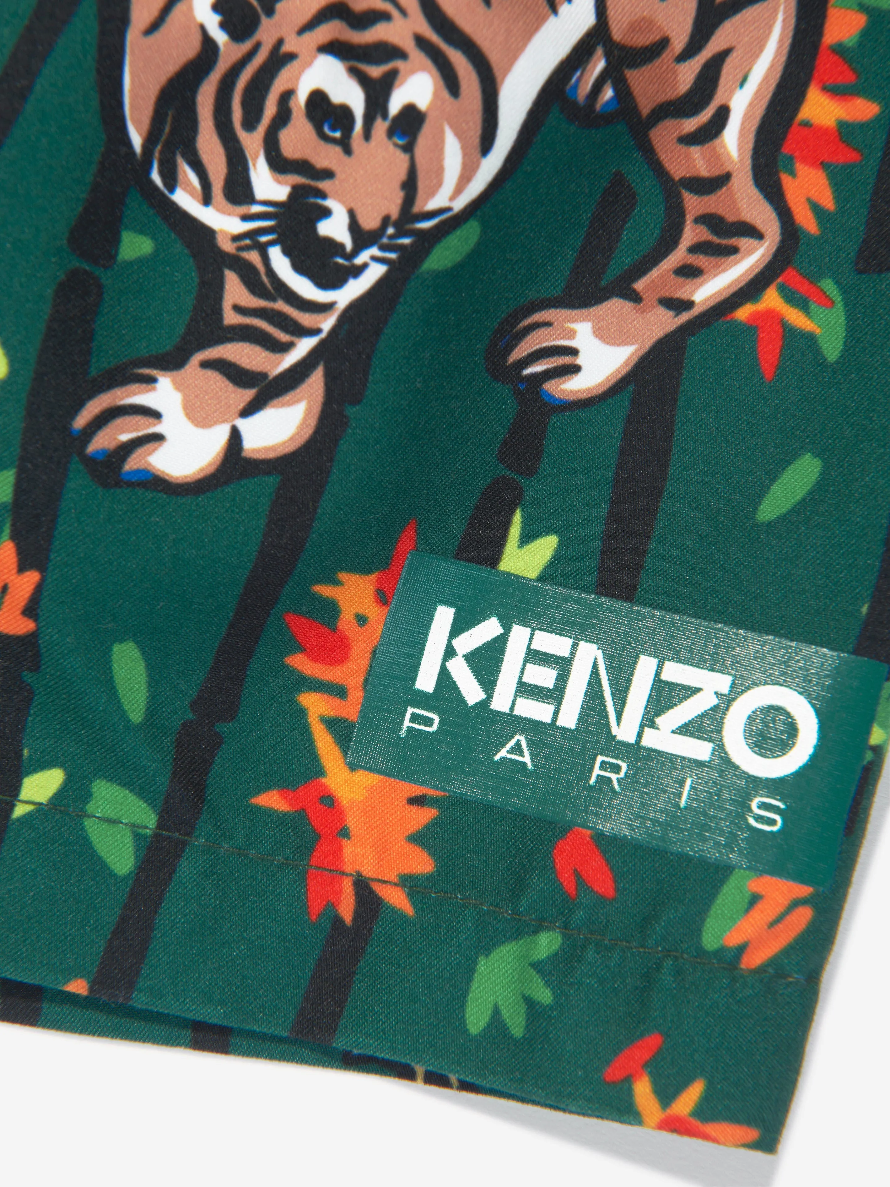 KENZO Baby Boys Tiger Swim Shorts in Green