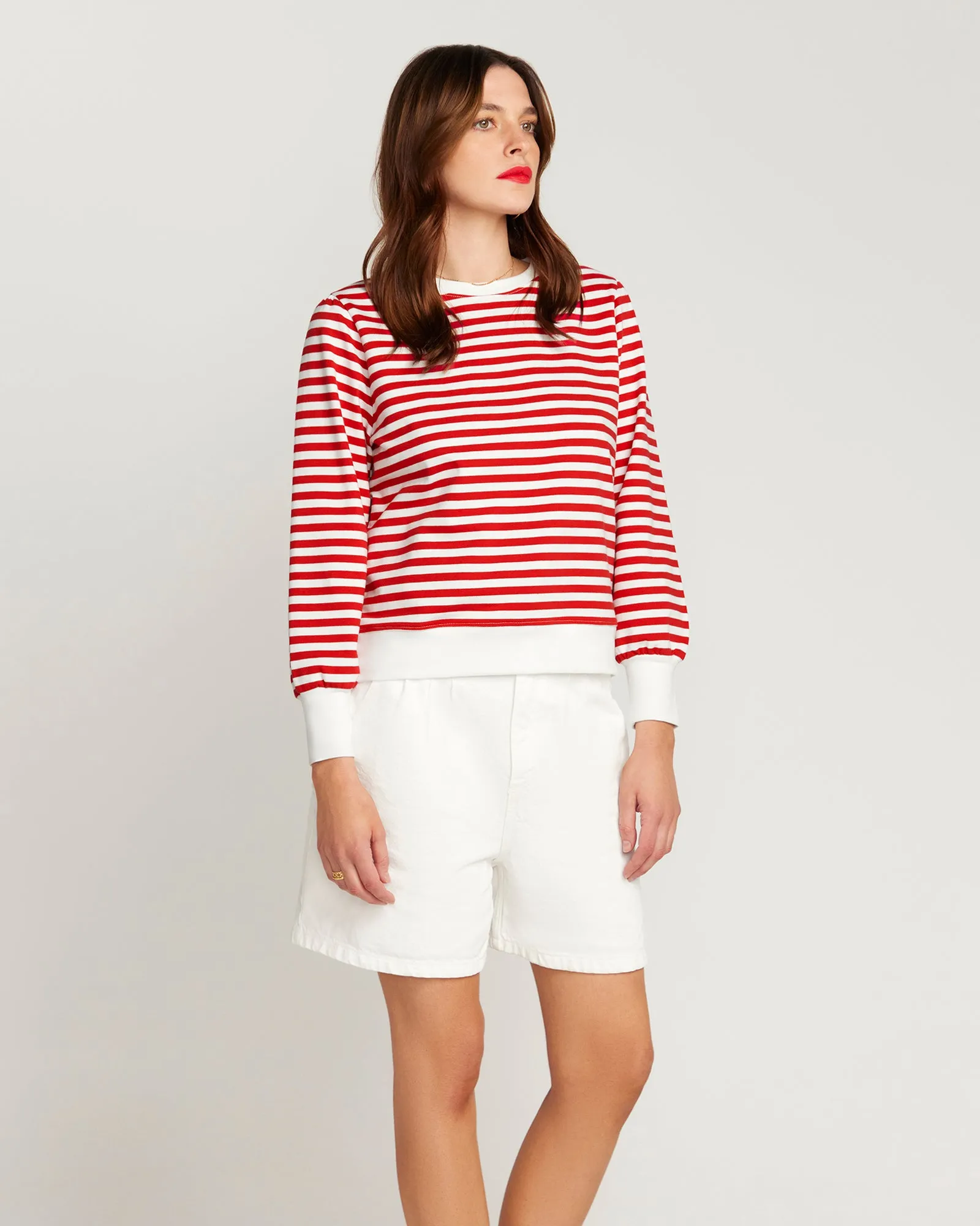 La Camille Breton Stripe Top - Red