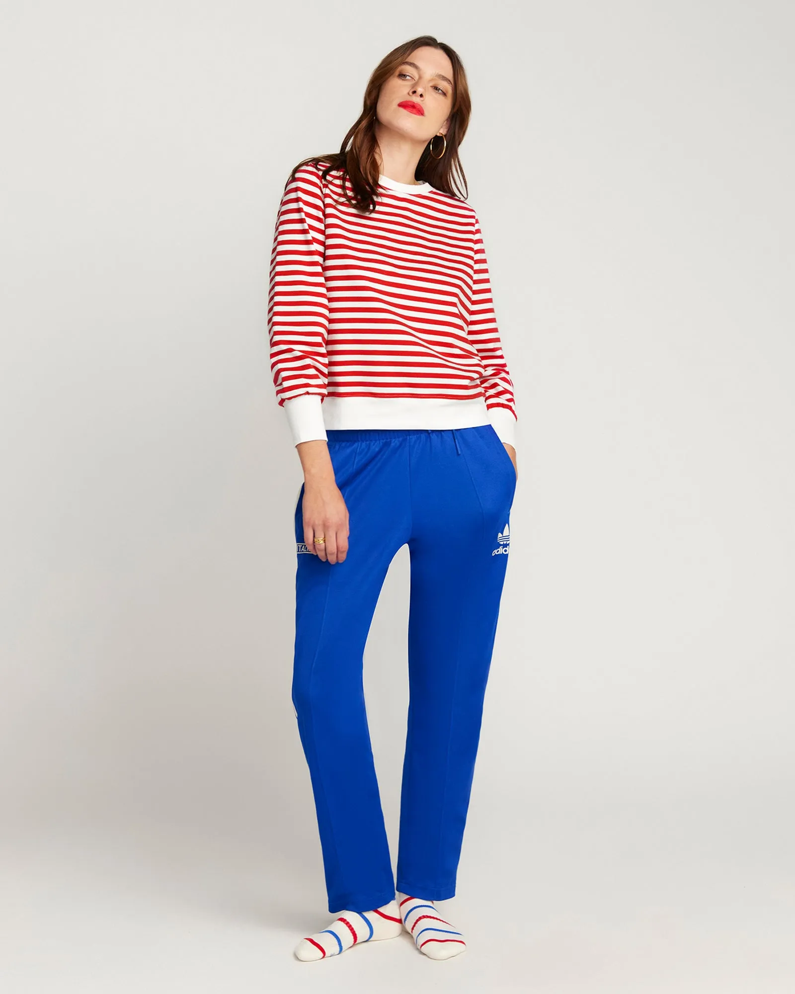 La Camille Breton Stripe Top - Red