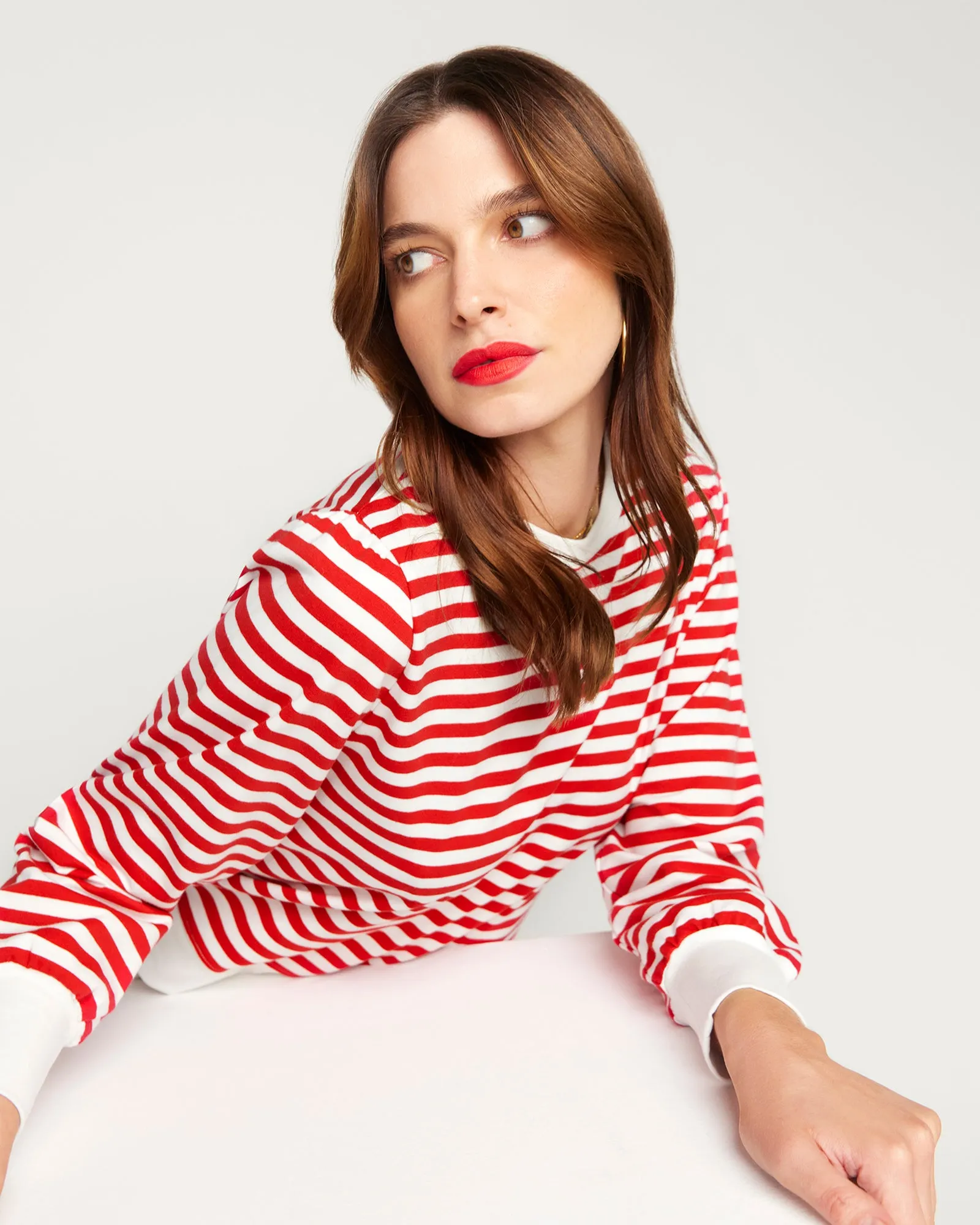 La Camille Breton Stripe Top - Red