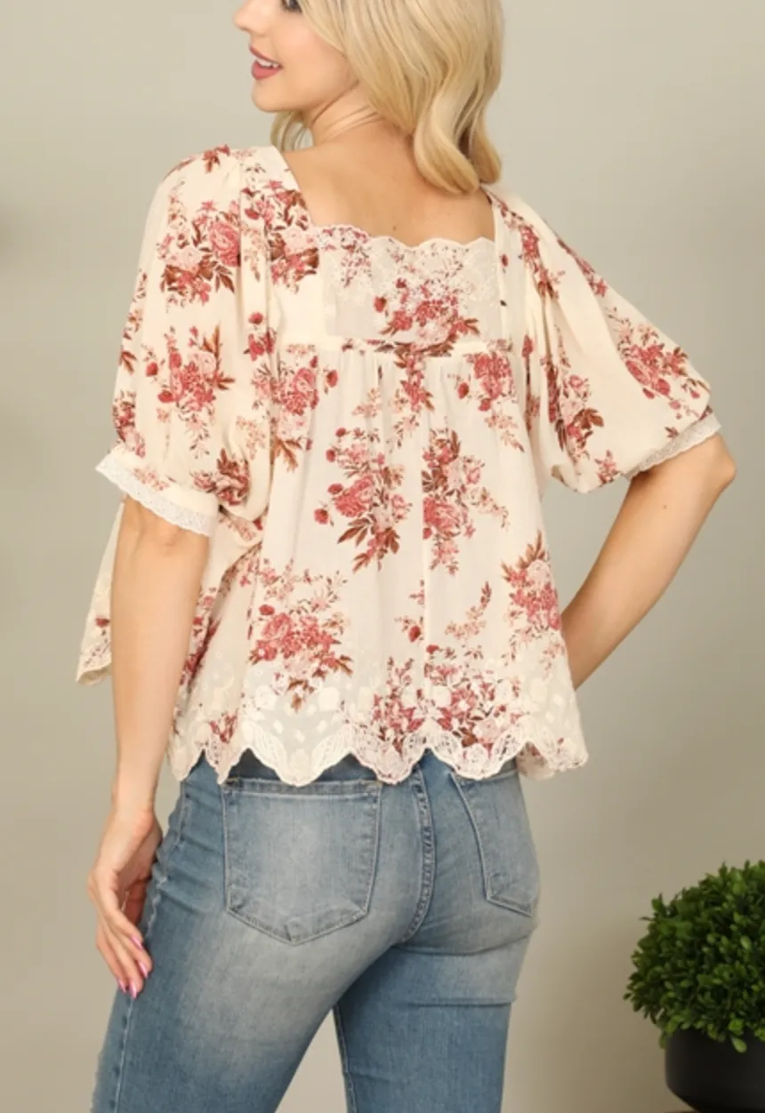 Lace and Floral Hem