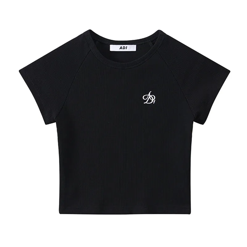 Logo Embroidery Slim Fit T-Shirts & Tank Tops