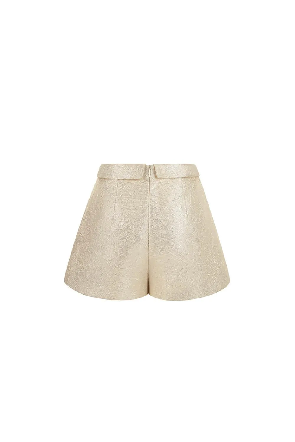 Maris Draped Jacquard Thigh Length Shorts