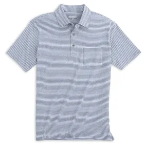 Melange Stripe Polo (Slate Heather)