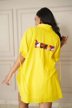 NEON YELLOW INCLUSIVE  POPLIN OVERSIZED SHRUG