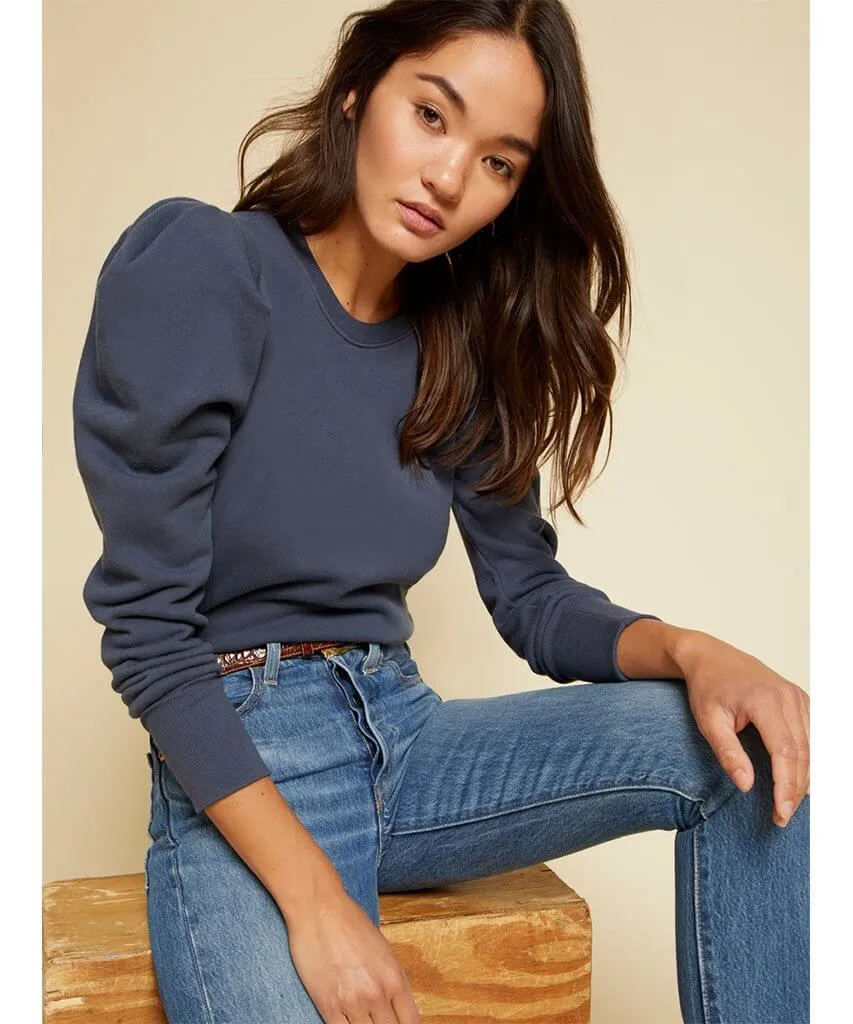 Nikka Pleat Shoulder Sweatshirt Coastal