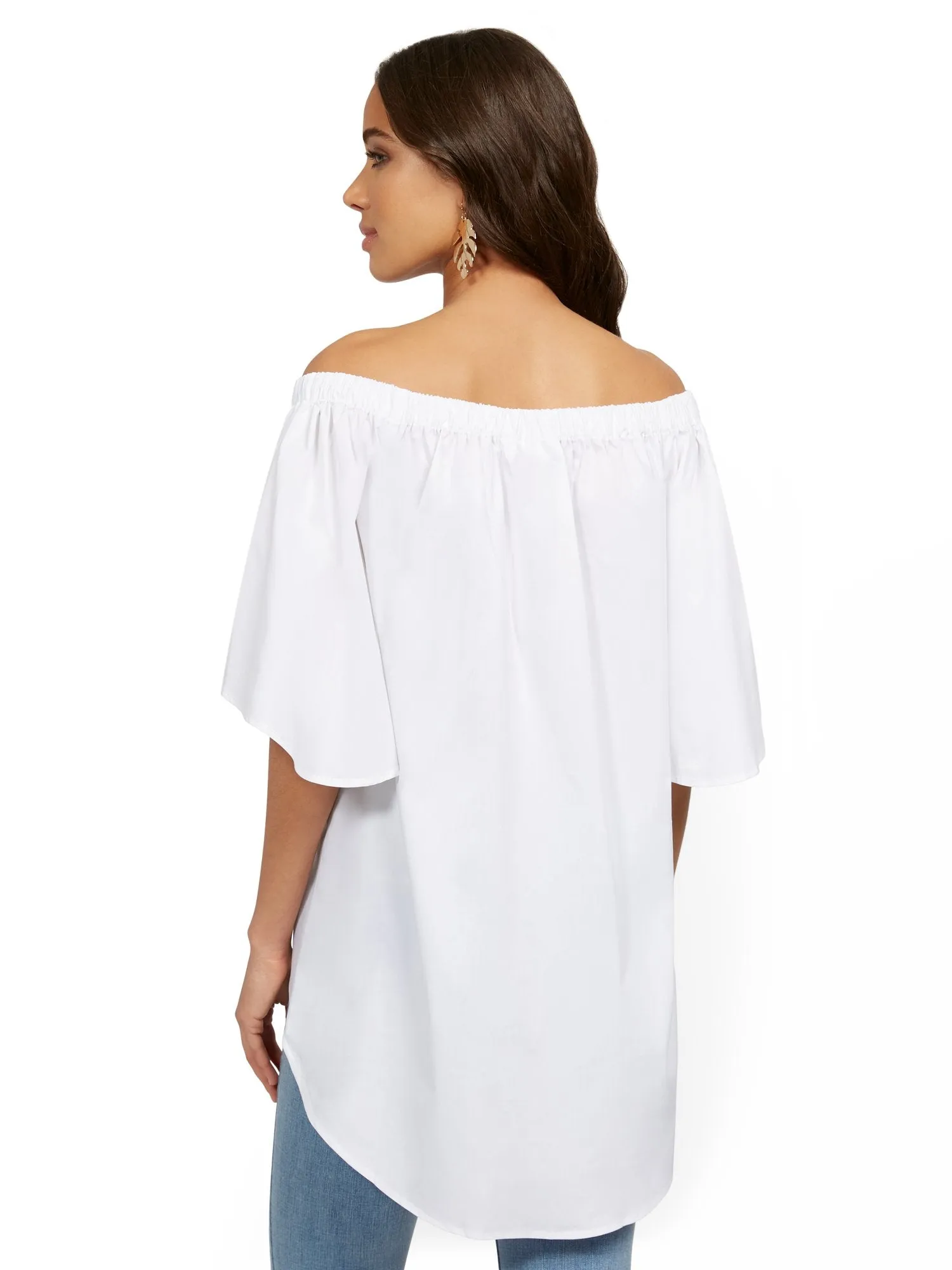 Off-The-Shoulder Hi-Lo Top - 7th Avenue