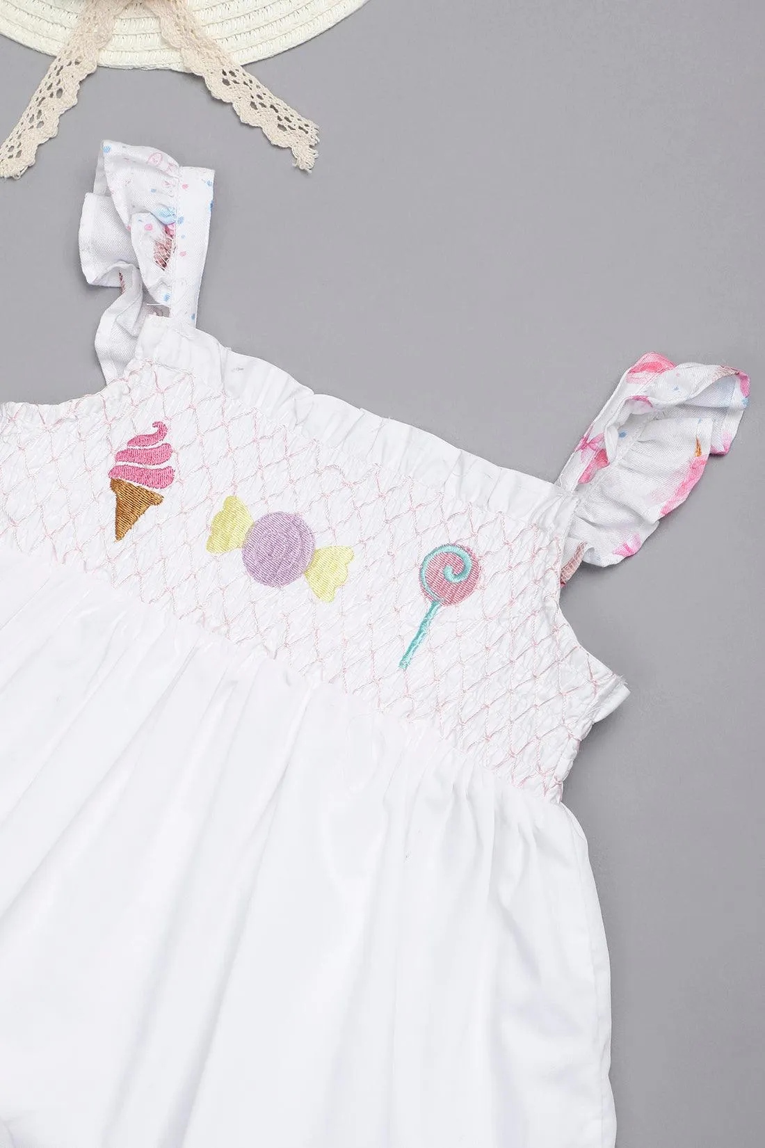 One Friday Baby Girls Off White Colored Candy Top With Skorts