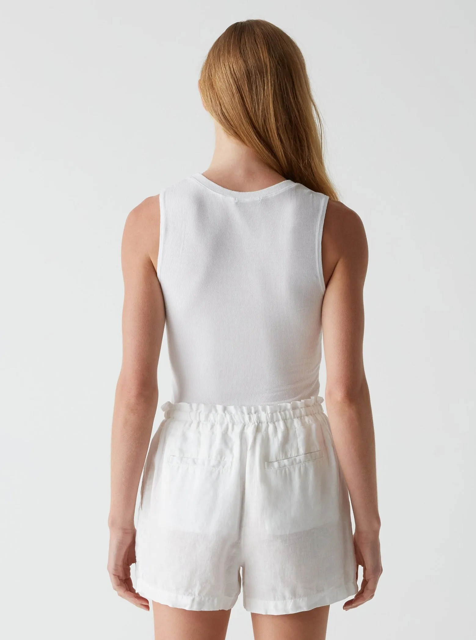 Paulette Linen Short - White