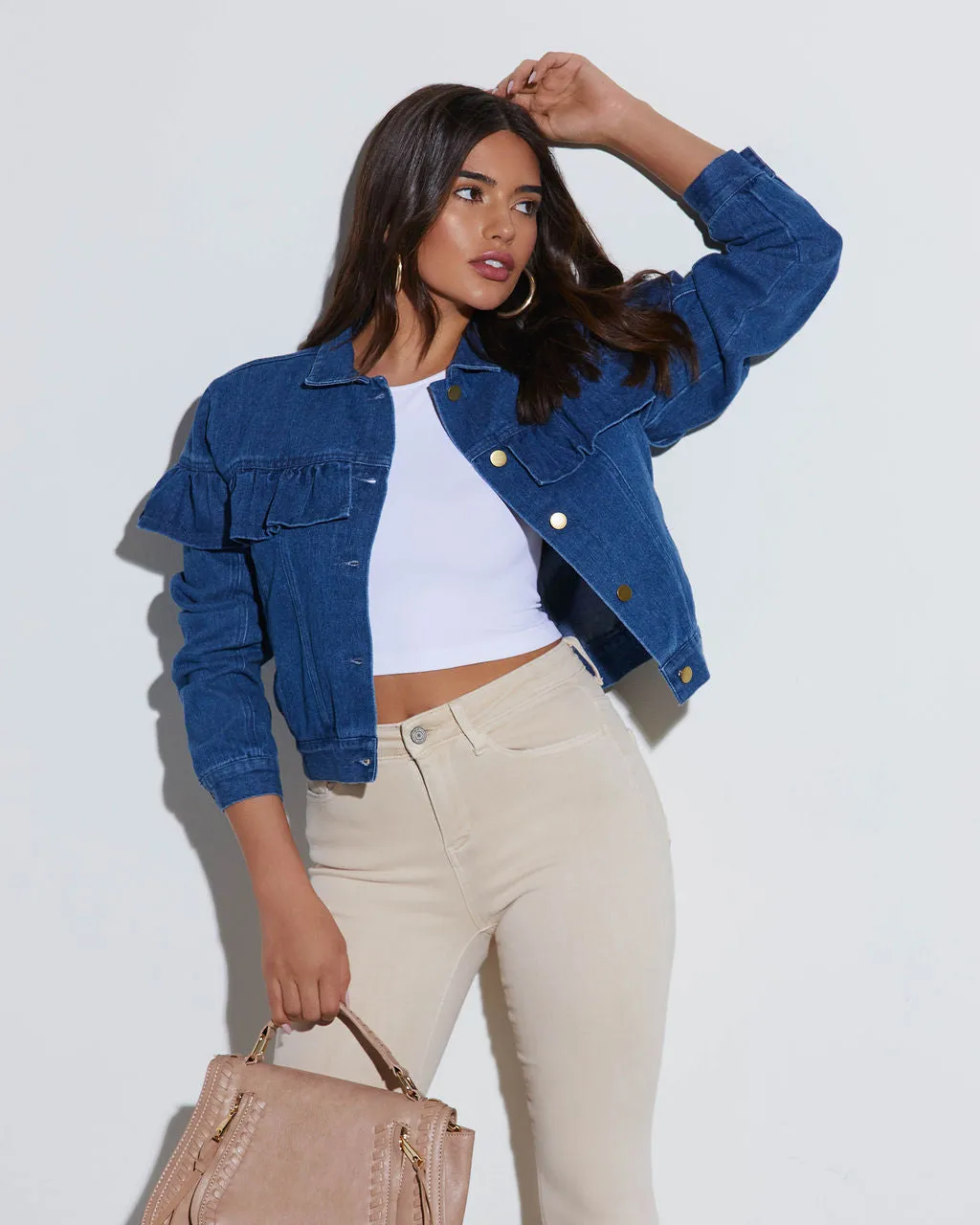 Perez Denim Ruffle Jacket