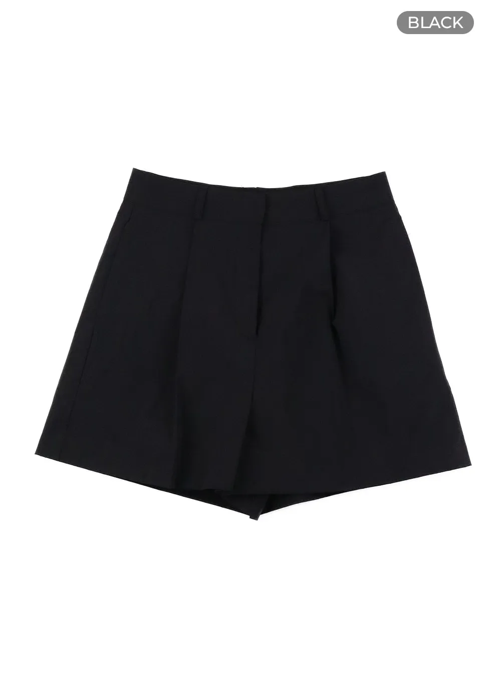 Pintuck Solid Cotton Shorts OA419