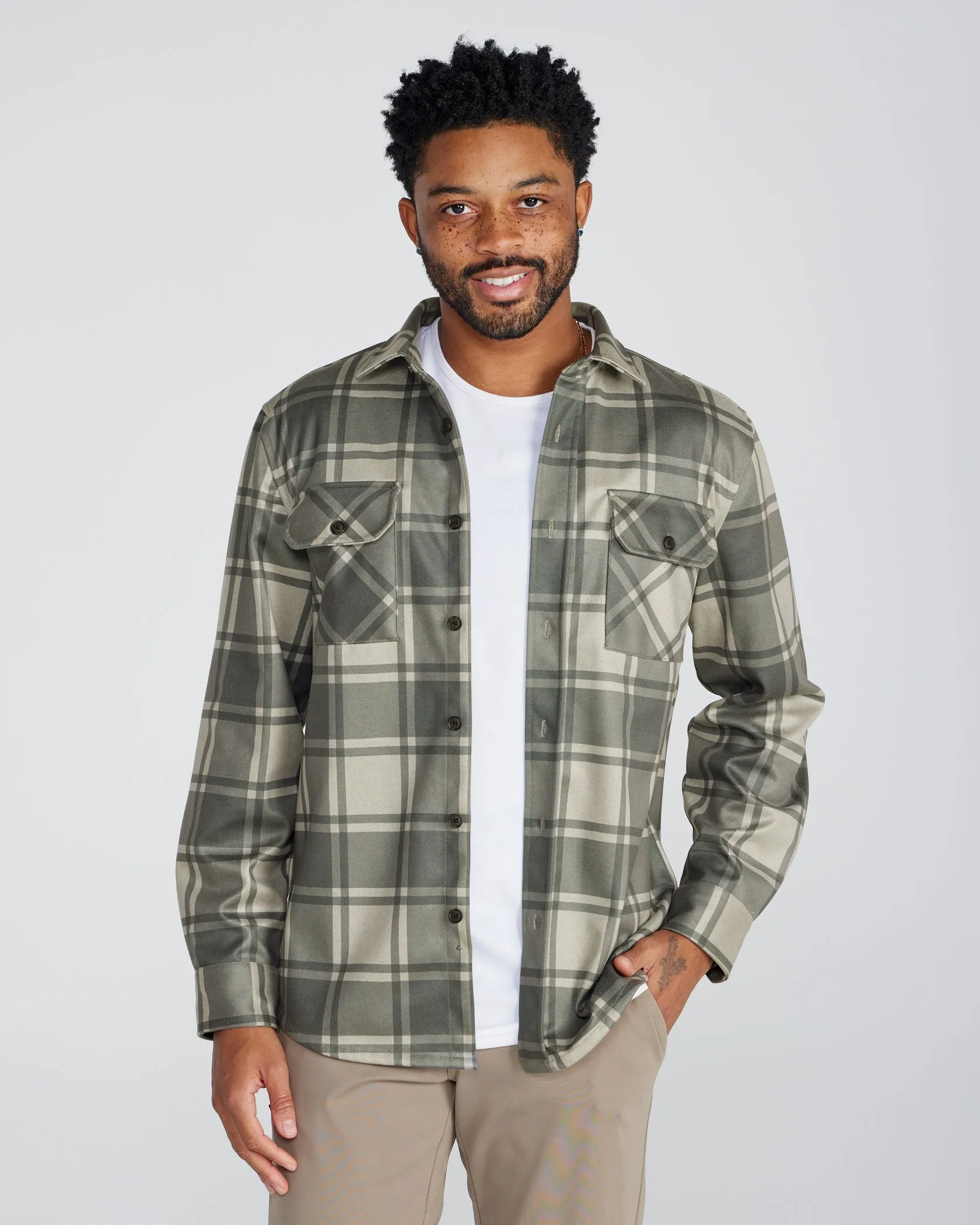 Plaid Coastal Overshirt (Size L)