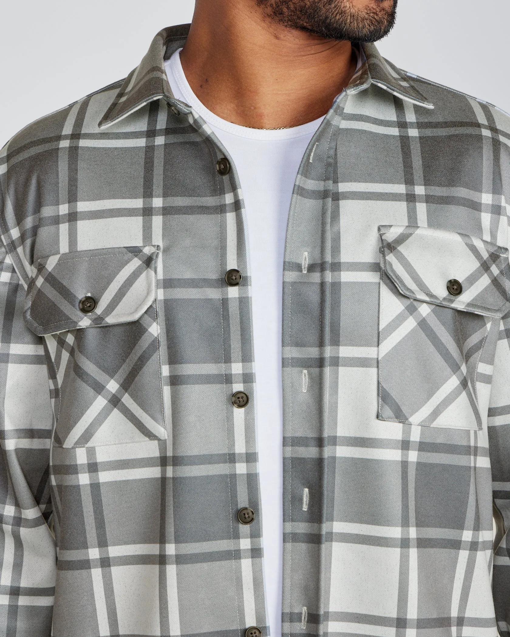 Plaid Coastal Overshirt (Size L)