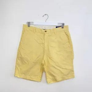 Preowned Polo Ralph Lauren Mens Summer Shorts Size 33 Yellow Preppy Zip Fly Pockets Lightweight.