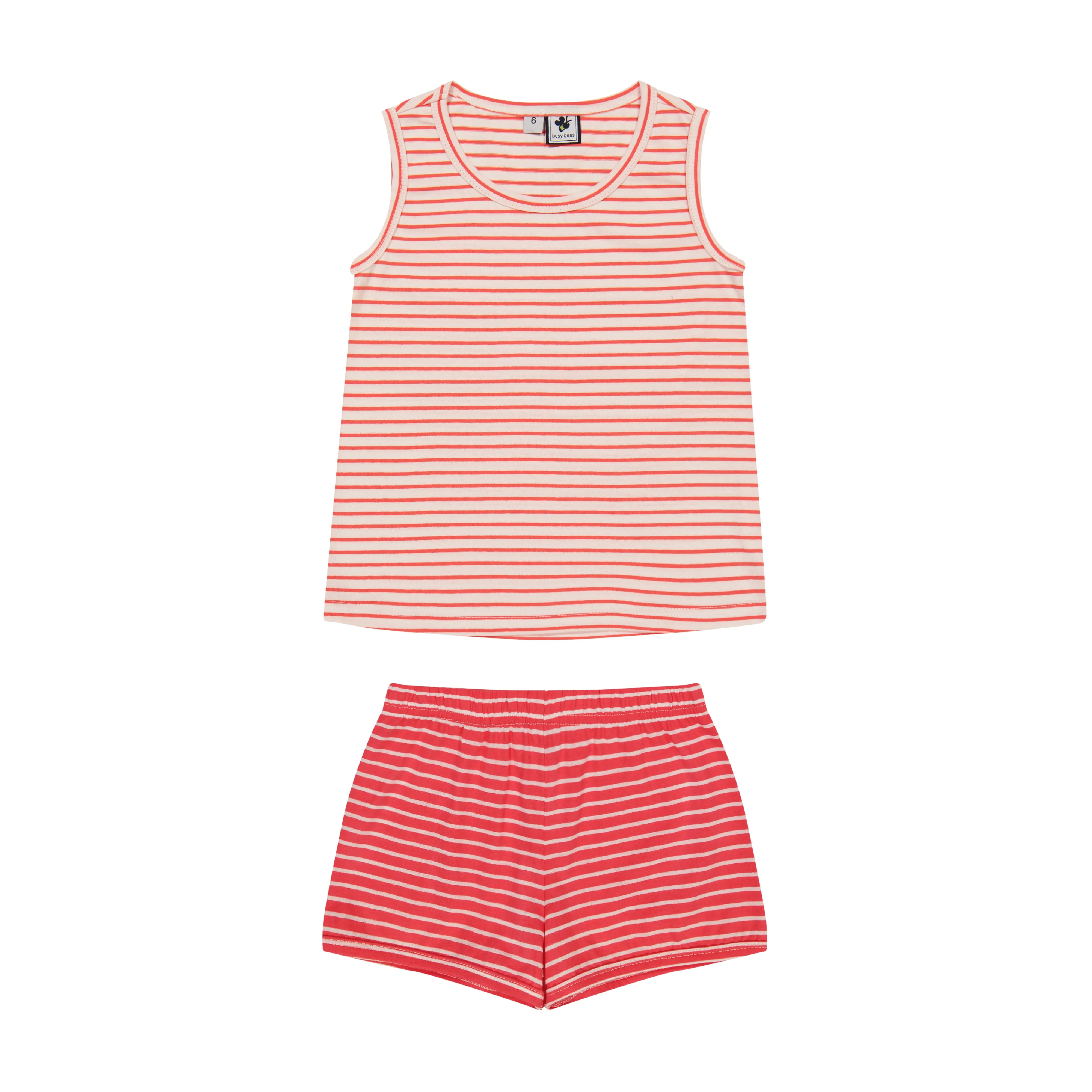 Remy Two Piece Tank   Bloomer Short Set Coral Stripe