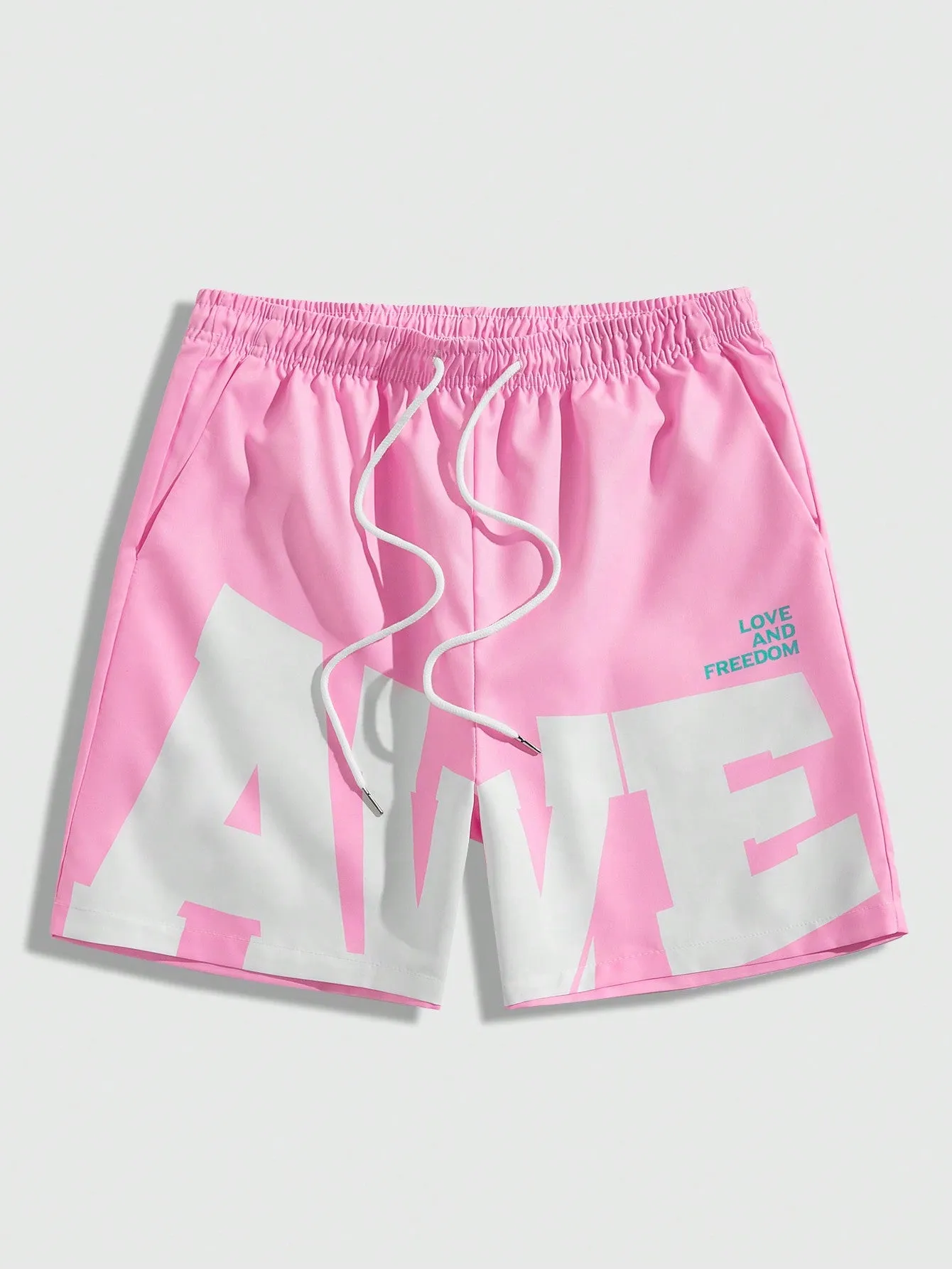 ROMWE Street Life Men's Slogan Printed Shorts, Perfect For Everyday Wear In Spring And Summer, School