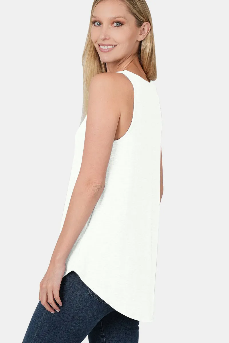 Round Neck Curved Hem Tank