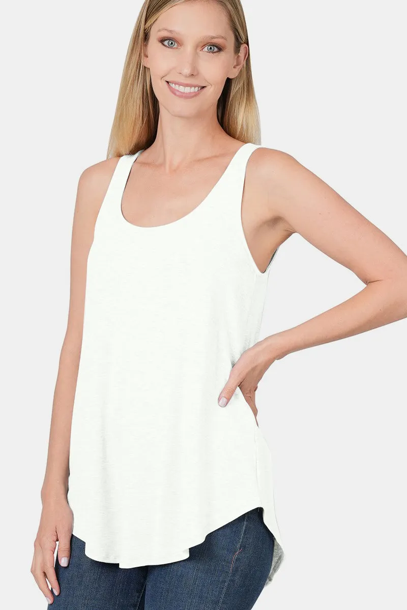 Round Neck Curved Hem Tank