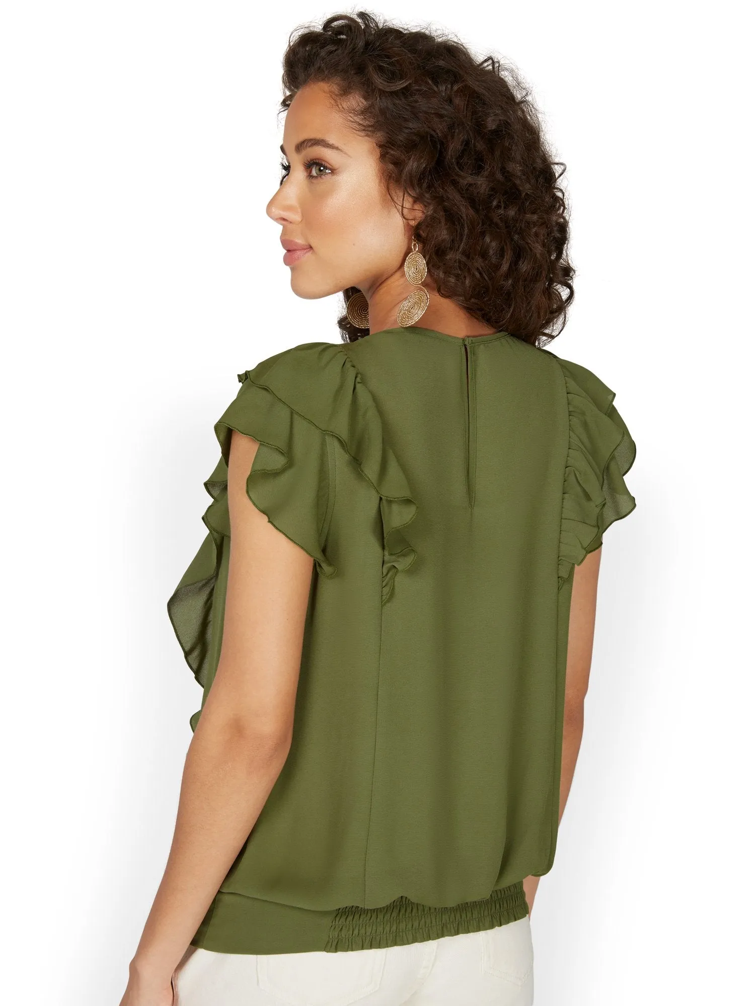 Ruffle-Front Blouse - Lily & Cali