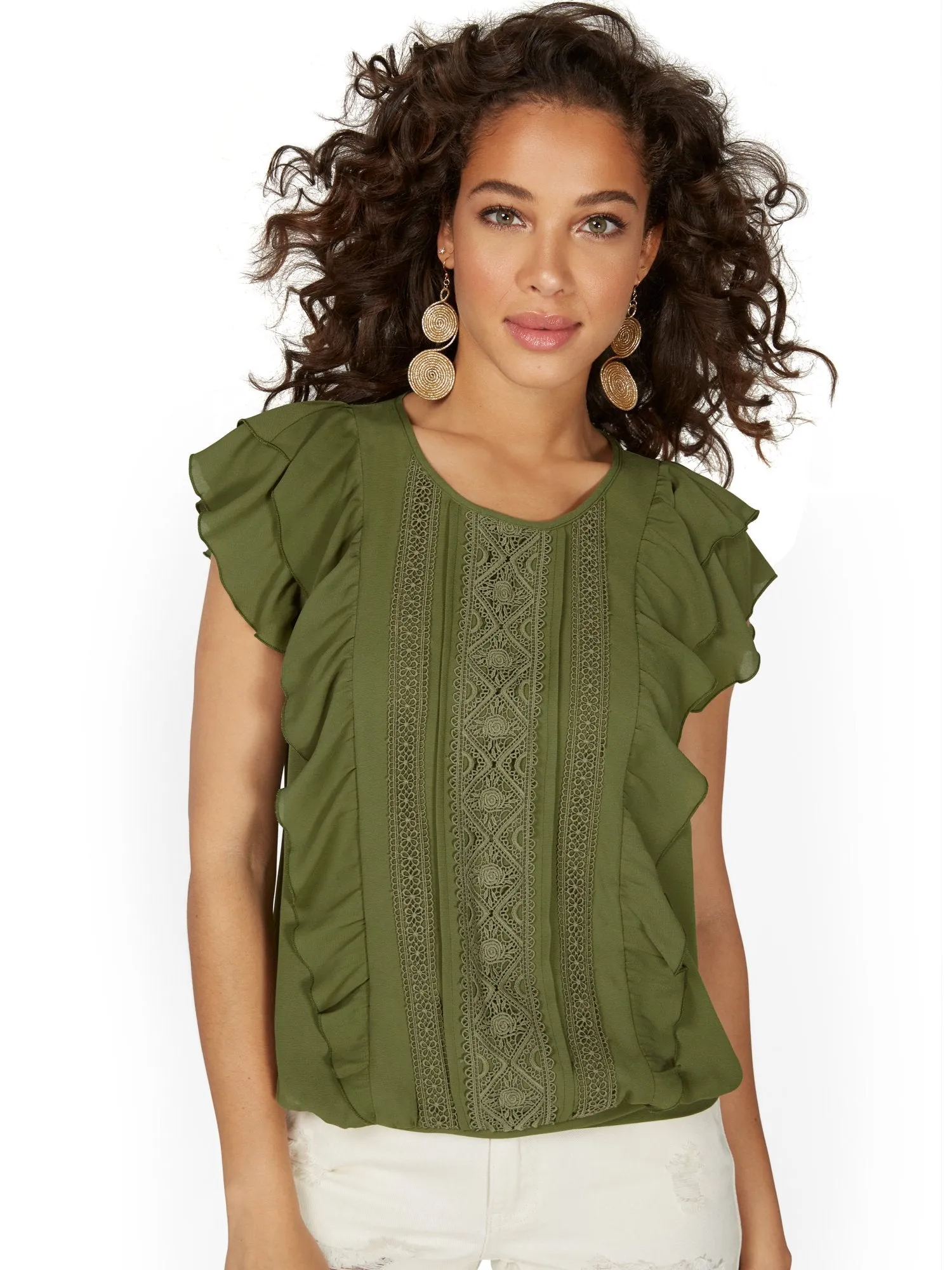 Ruffle-Front Blouse - Lily & Cali