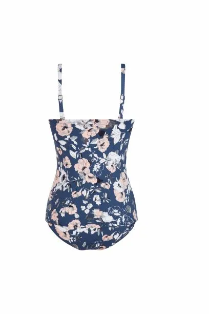 *SALE* Mastectomy Swim Top 'Venice Tankini Top' Blue/Rose Floral