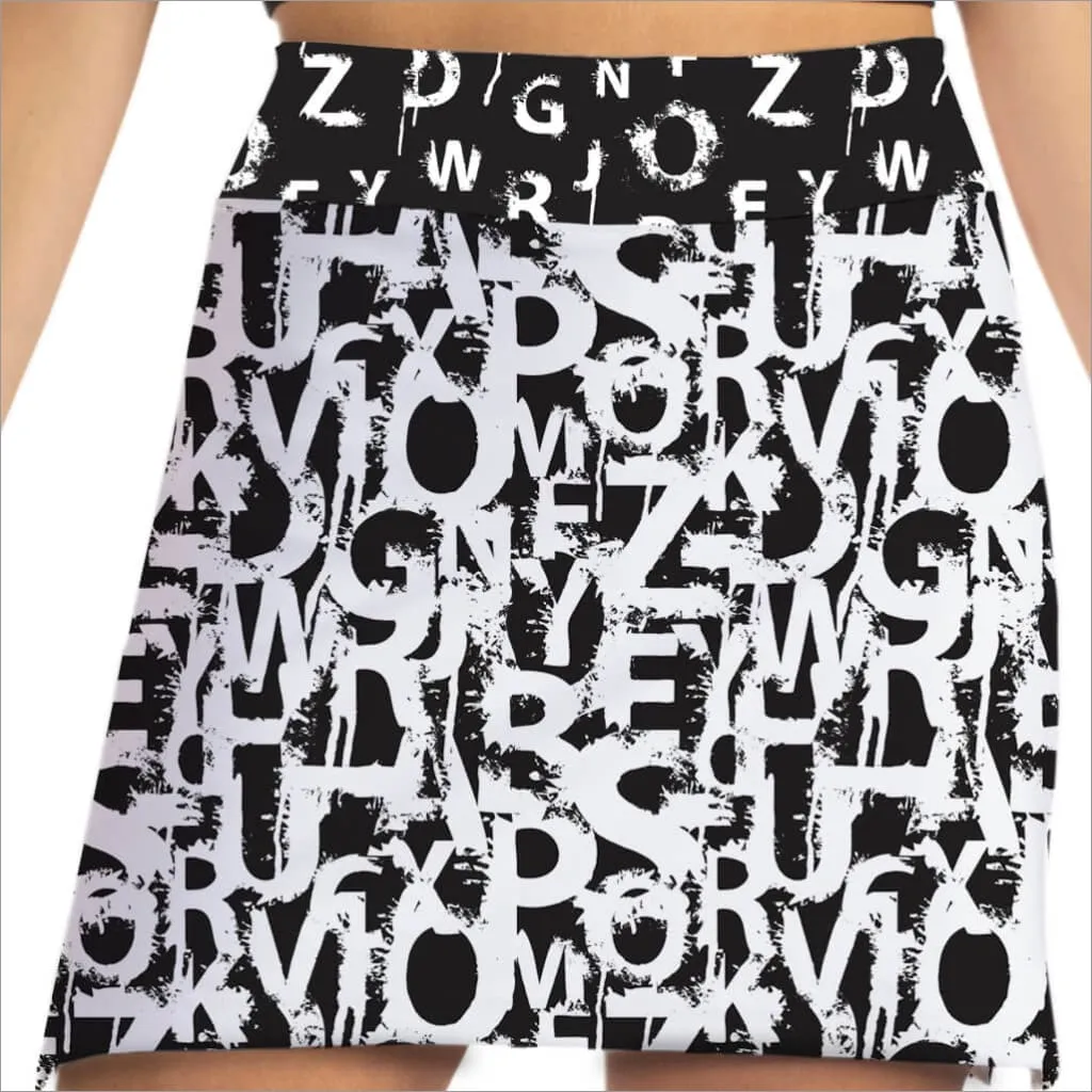 SCRAMBLED ALPHABET TRENDING SKORT